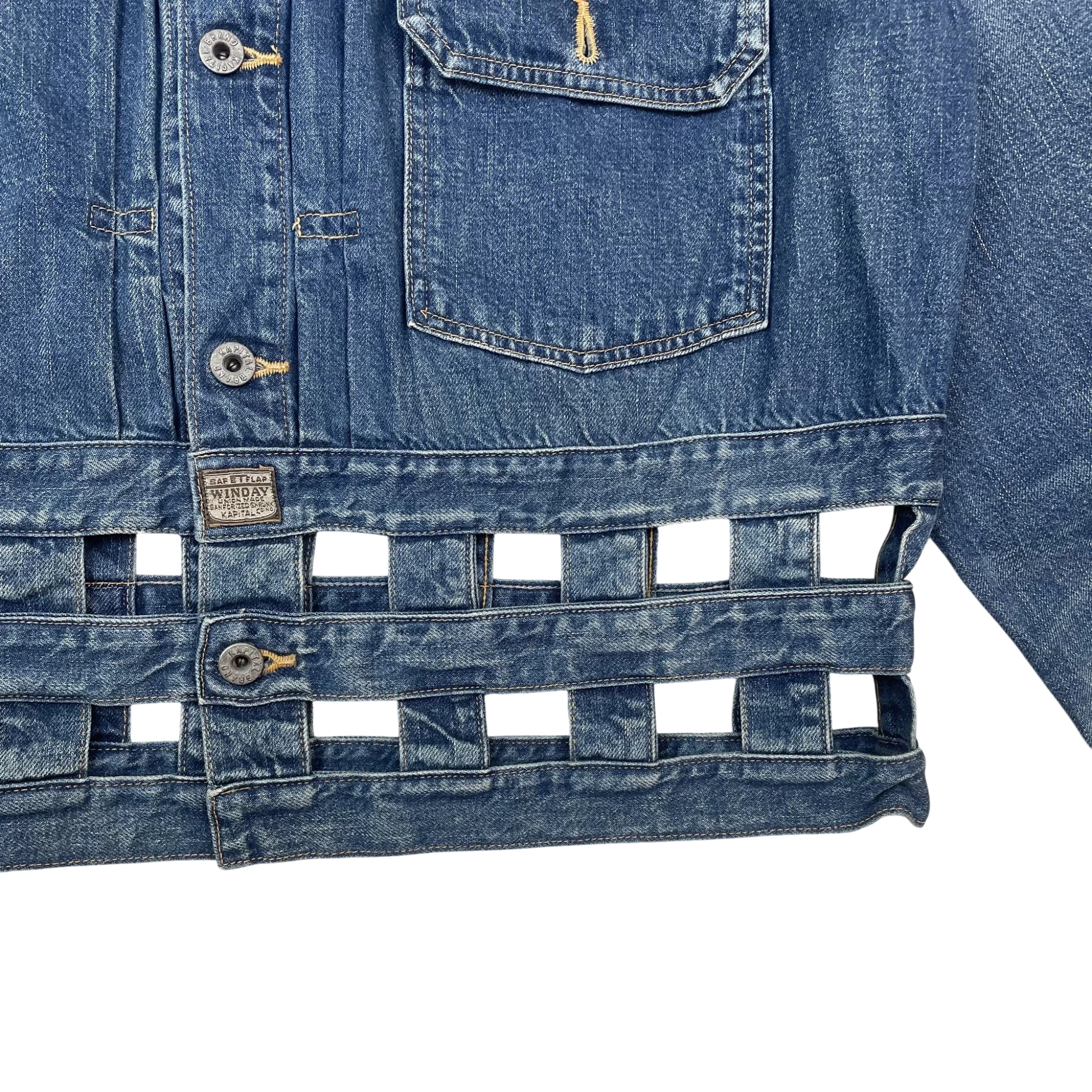 Kapital Windowpane 1st Woven Denim Jacket Blue (Size 4/XL) thumbnail 3