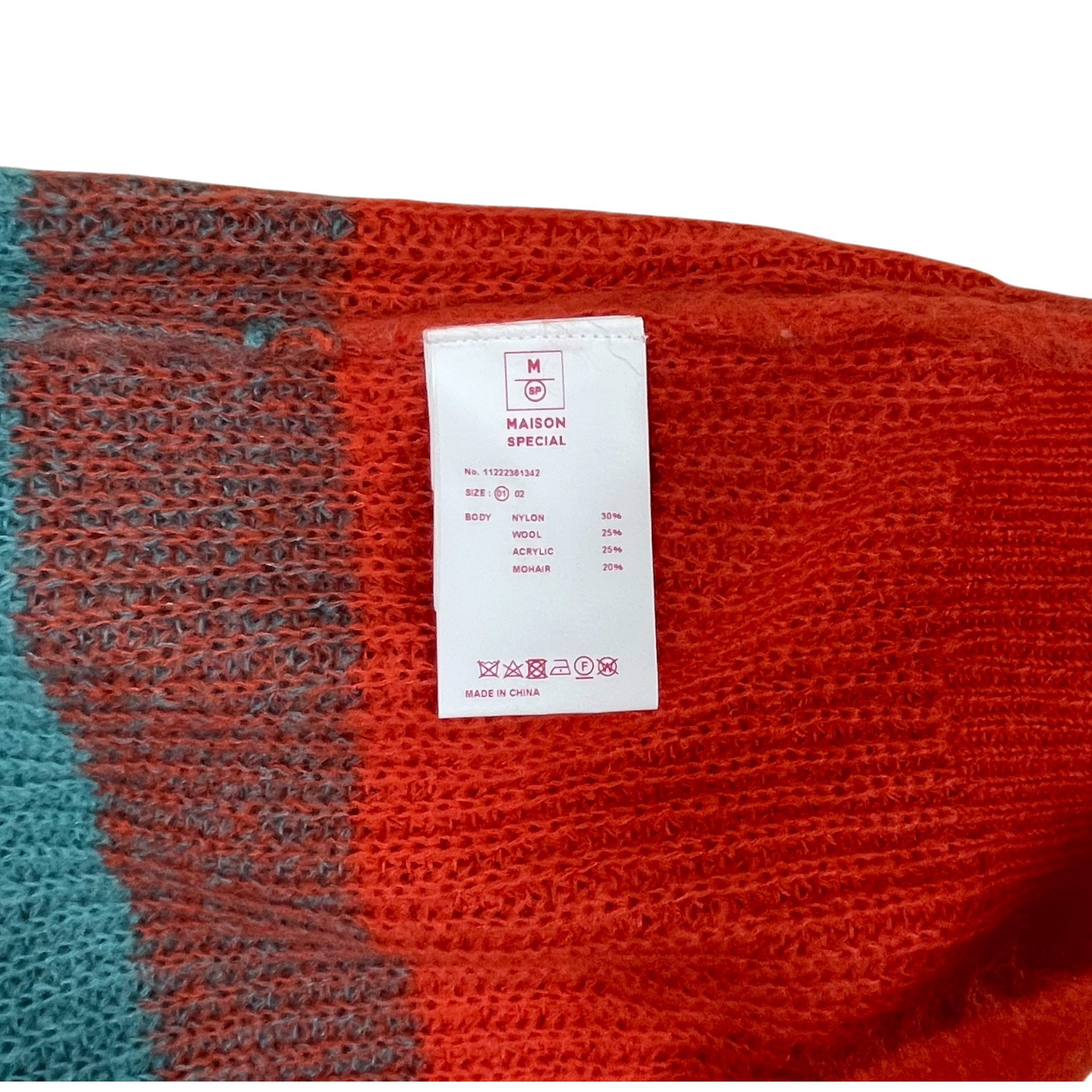 Maison Special Colour Block Knit Jumper Blue/Orange (Size 1) thumbnail 5