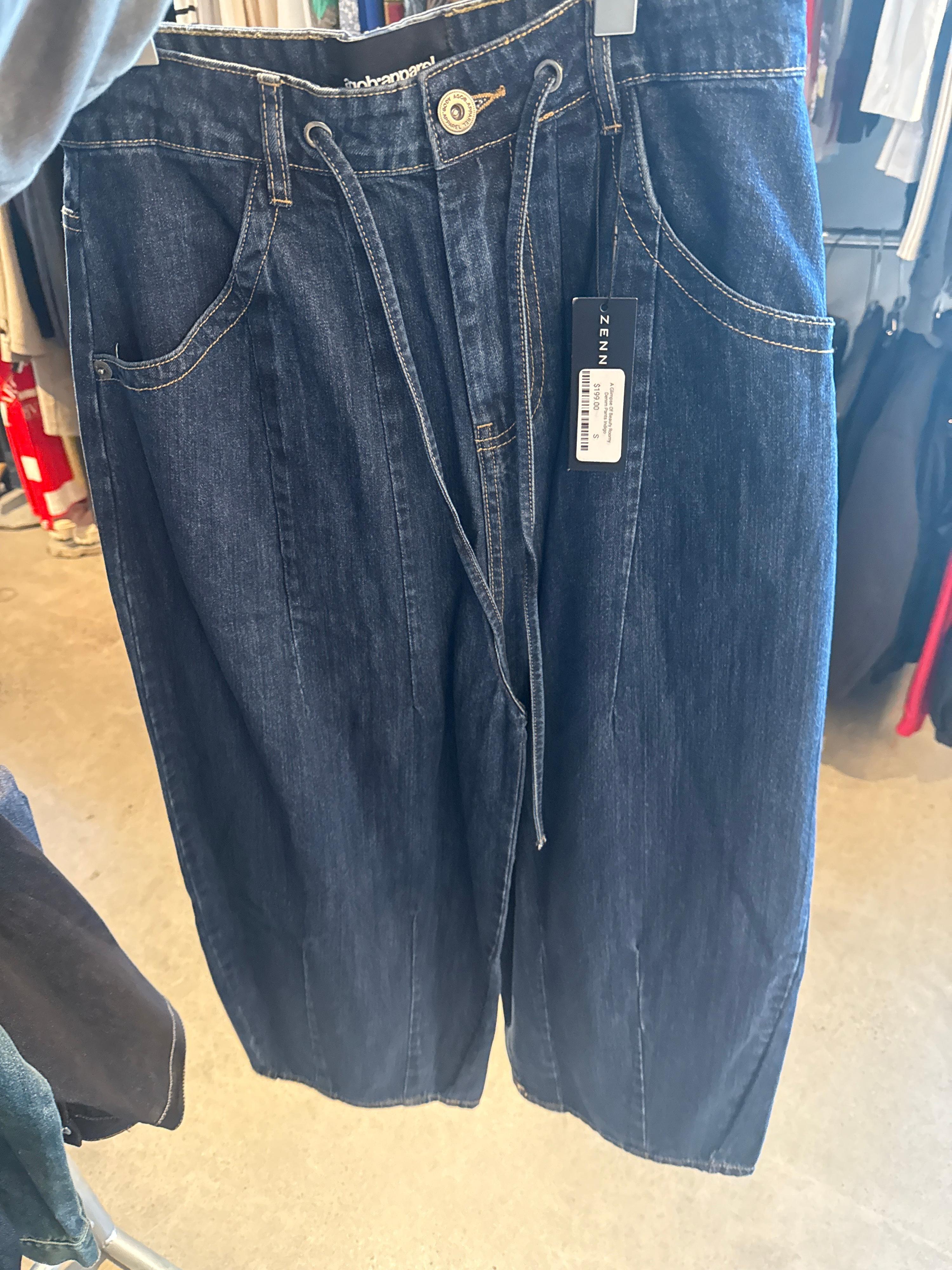 A Glimpse Of Beauty Roomy Denim Pants Indigo - M