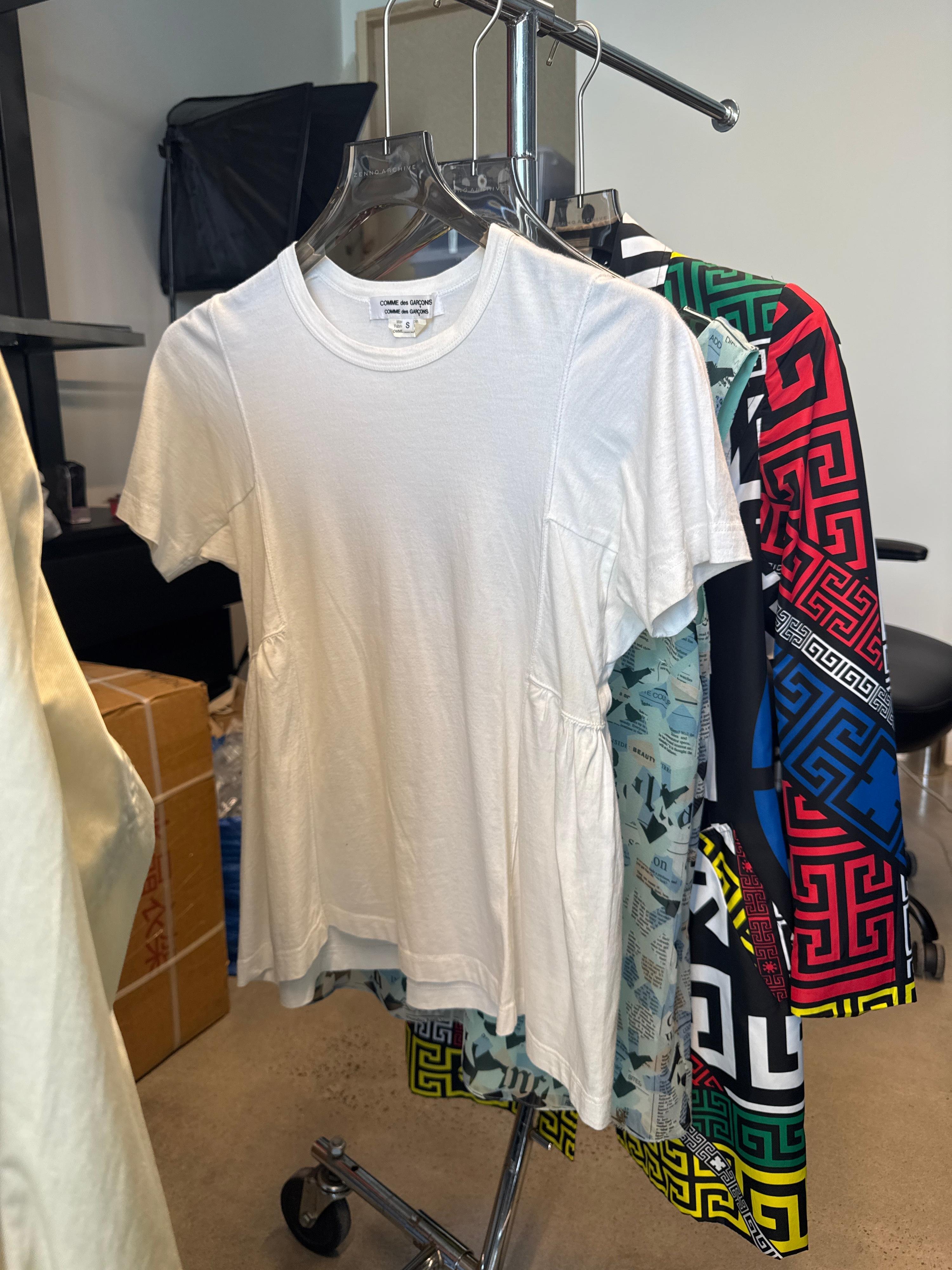 Comme Des Garçons White Peplum T-Shirt (Size S)