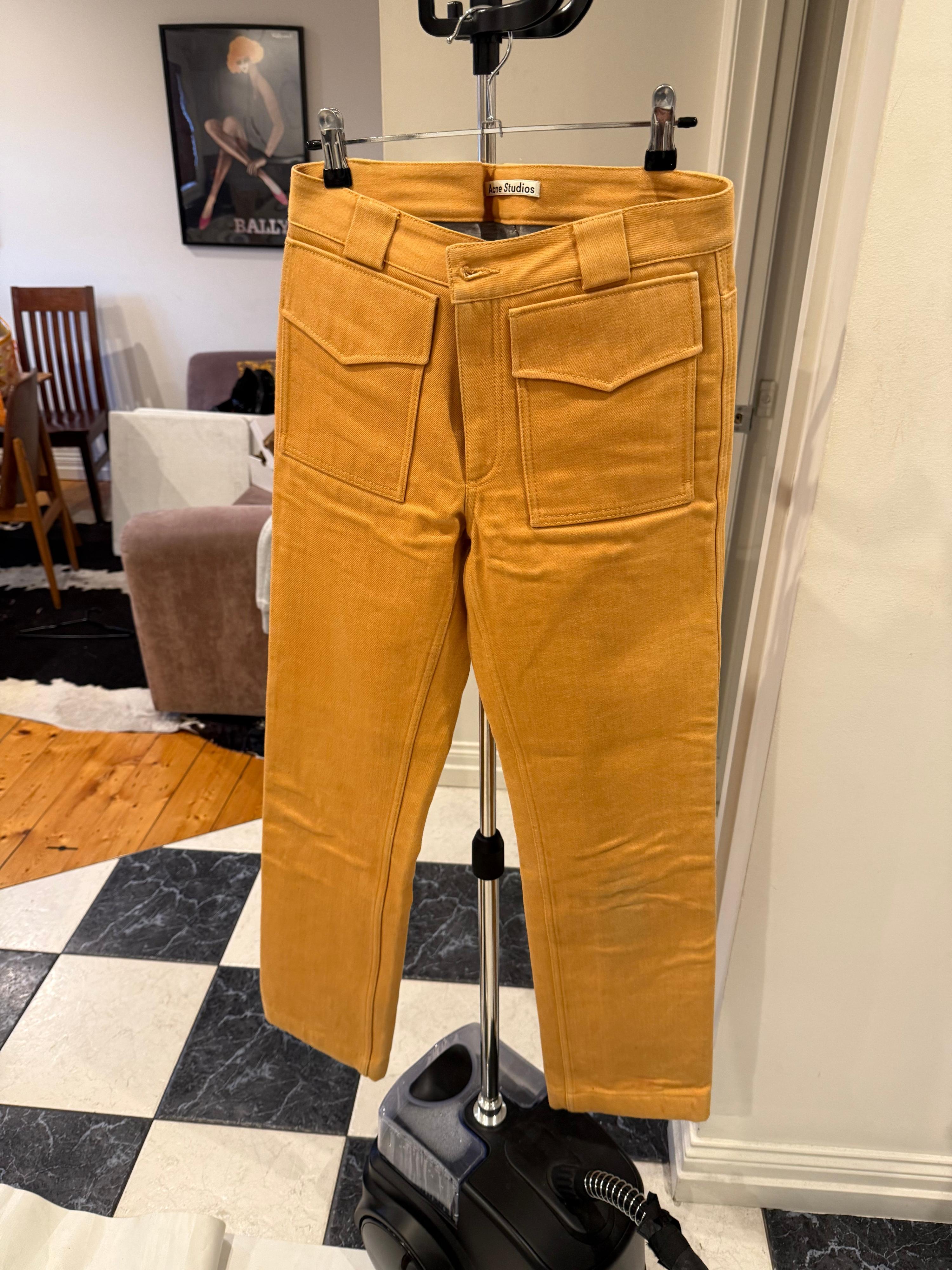Acne Studios AW14 Henna Bonded Lined Pants Terracotta Orange (Size 34)