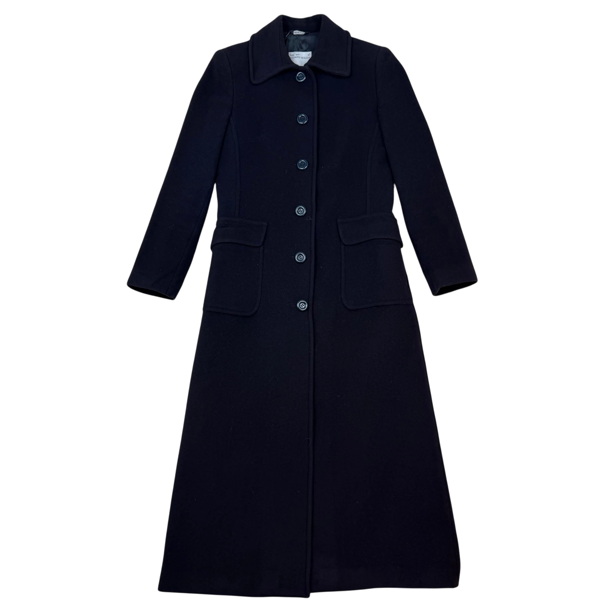 Alexander McQueen Wool/Cashmere Blend Coat Navy (Size 44)