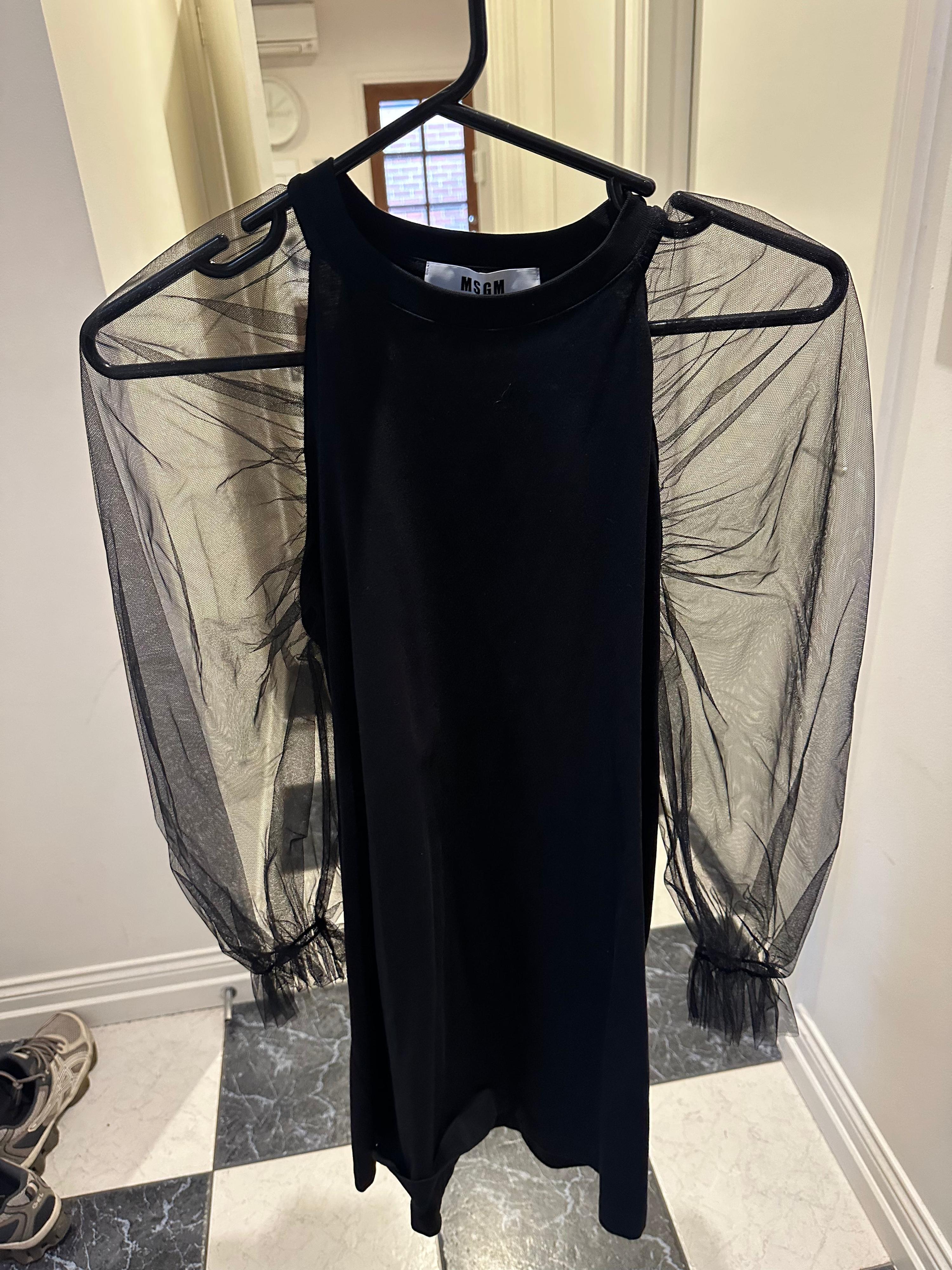 MSGM Sheer Sleeve Dress (size XS womens)