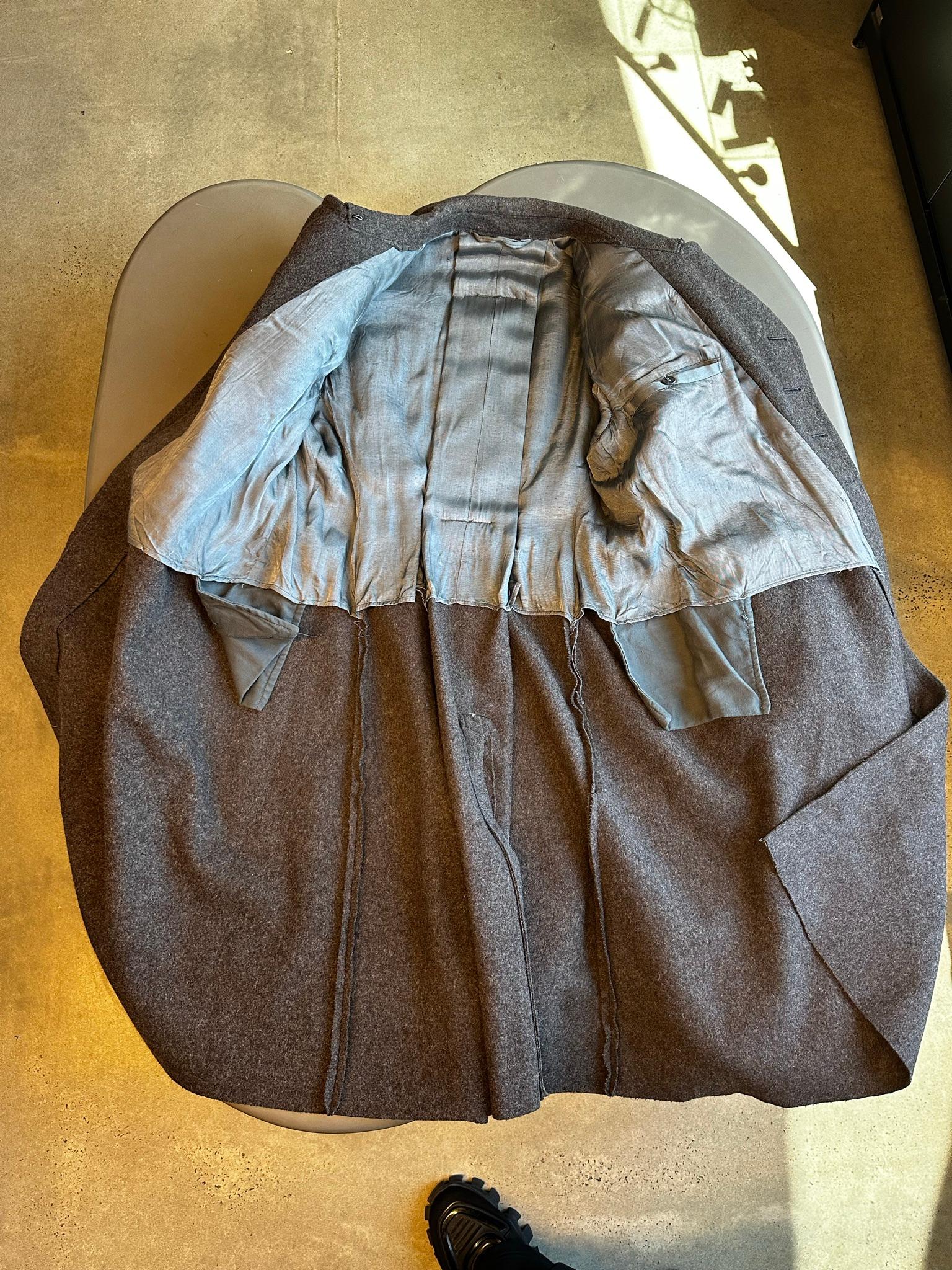 1960s Double Breasted Military Wool Coat Grey (Fits M-L) thumbnail 2