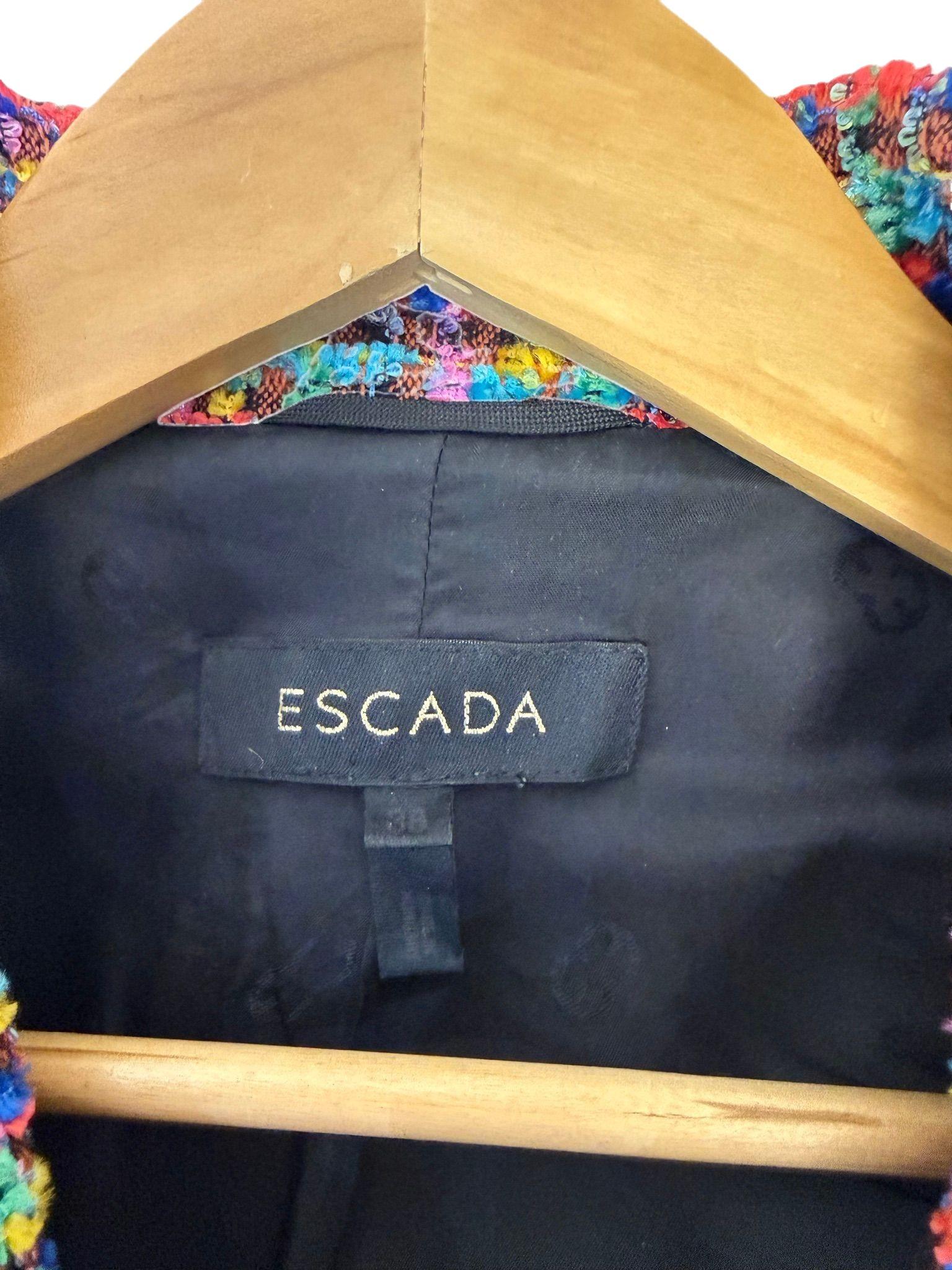 Escada Multicolour Tweed Blazer 38 thumbnail 3