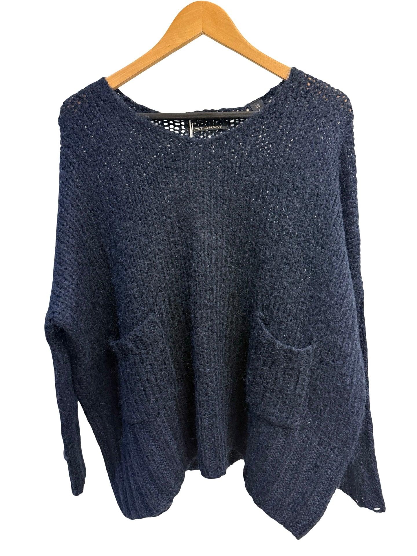 Scotch & Soda Navy Ribbed Jumper