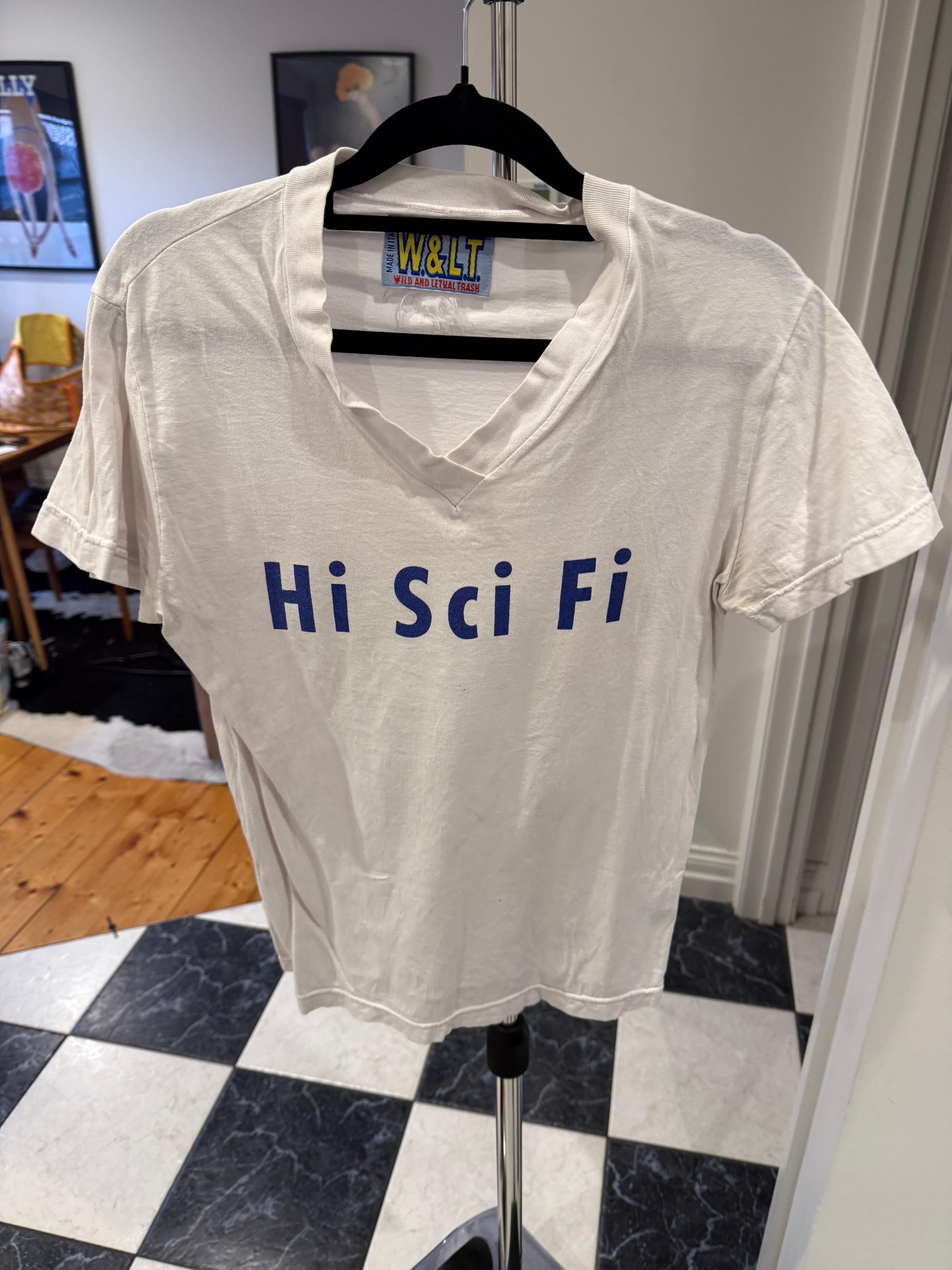 Wild And Lethal Trash By Walter Van Beirendonck 90s ‘Hi Sci Fi’ V-Neck T-Shirt White (Size M Womens)
