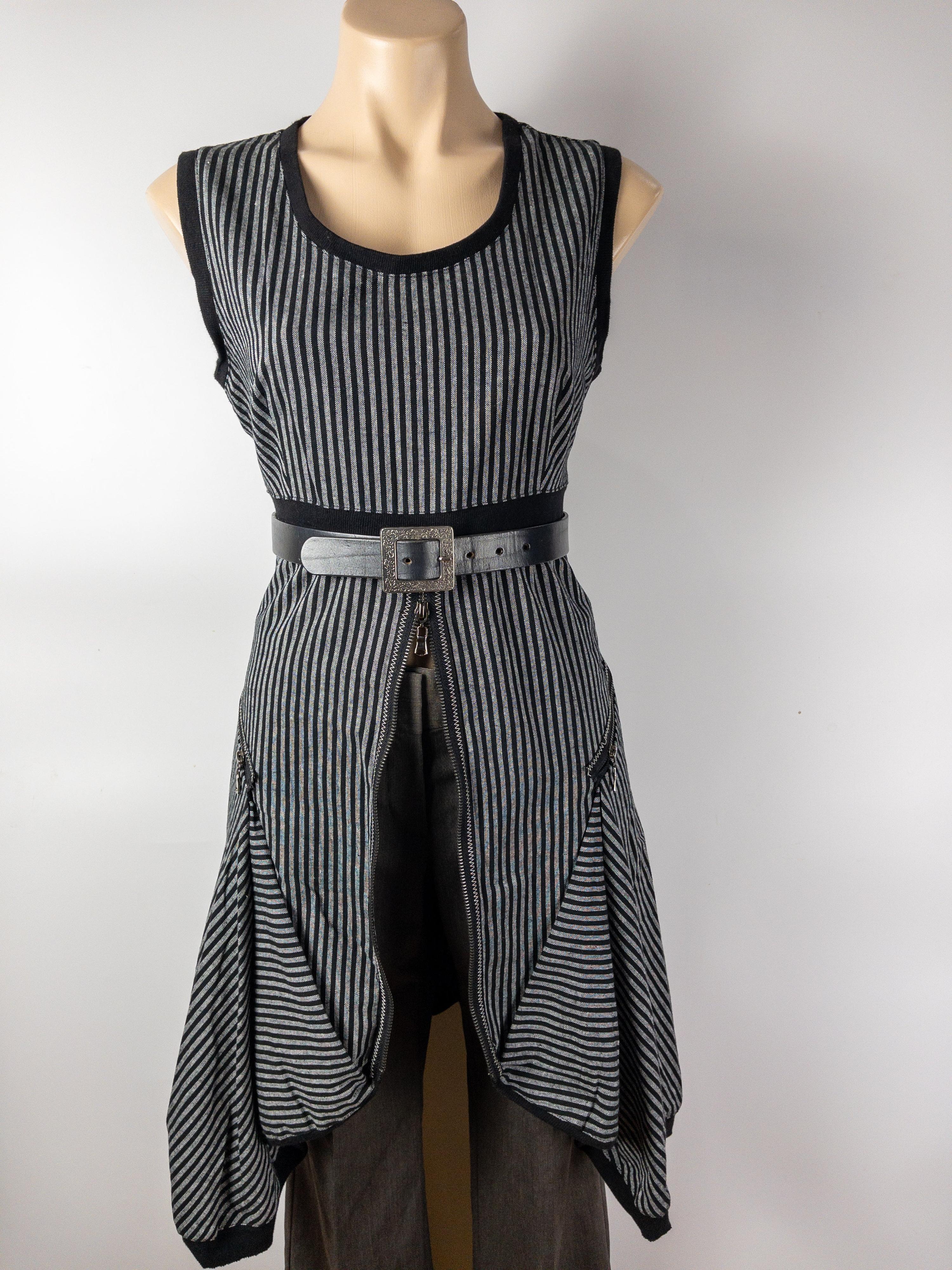 JIMMY JEAN Grey Striped Dress Sz 12 thumbnail 2