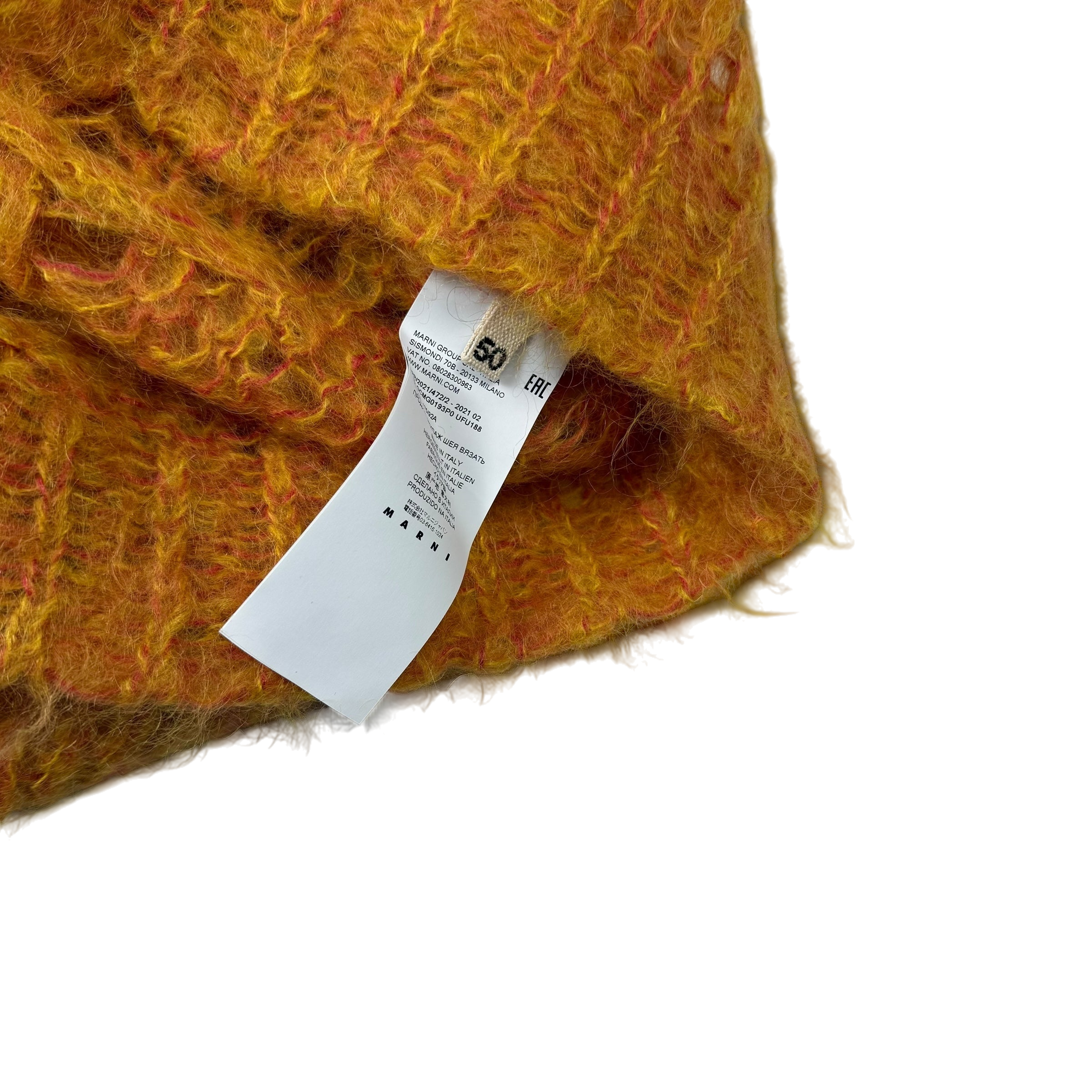 MARNI Latticed Open-Gauge Oversized Mohair-Blend Sweatshirt Orange (Size L) thumbnail 4