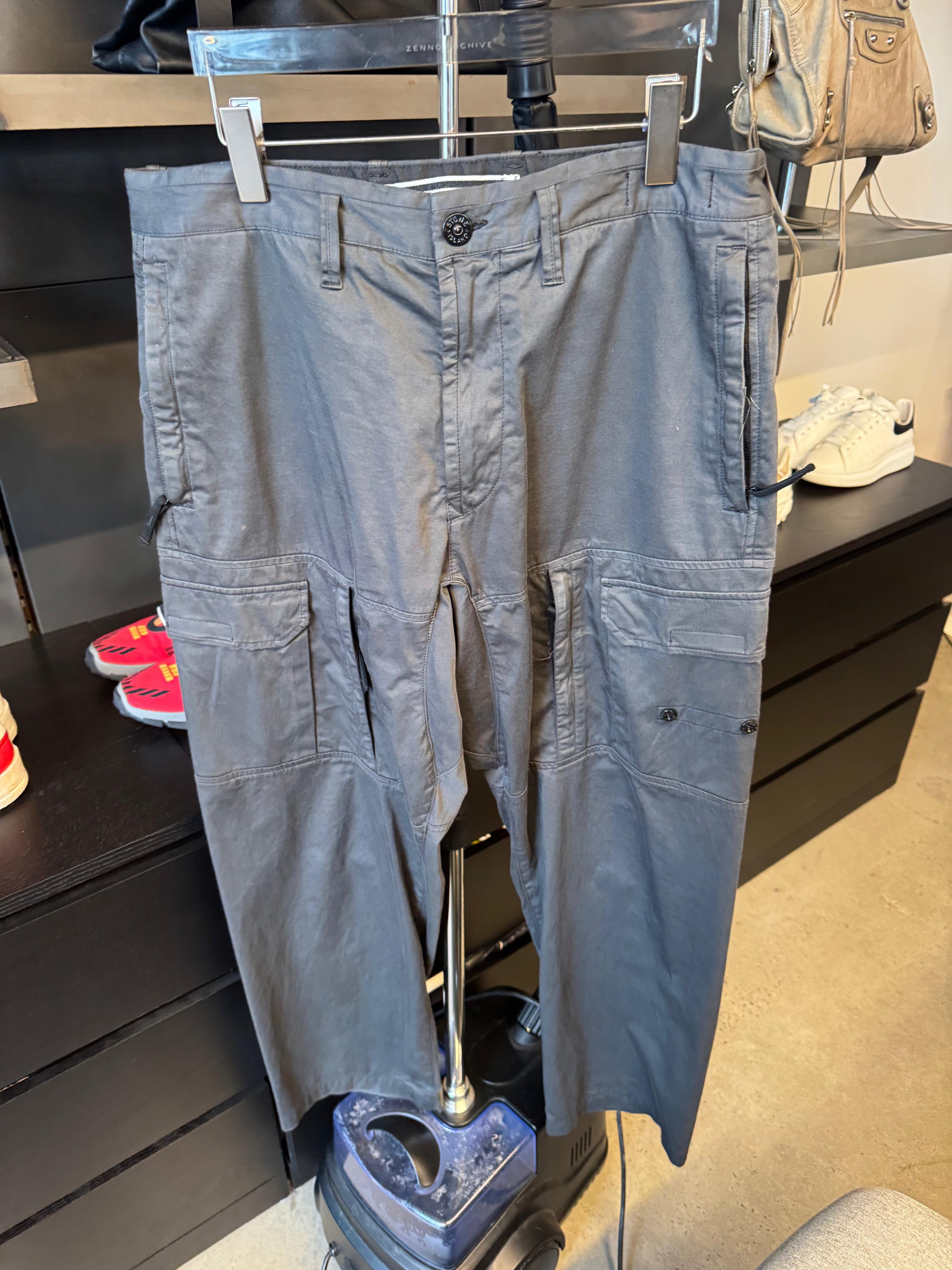 Stone Island Type LO Wide Fit Cargo Pants Grey (Fits 34”)