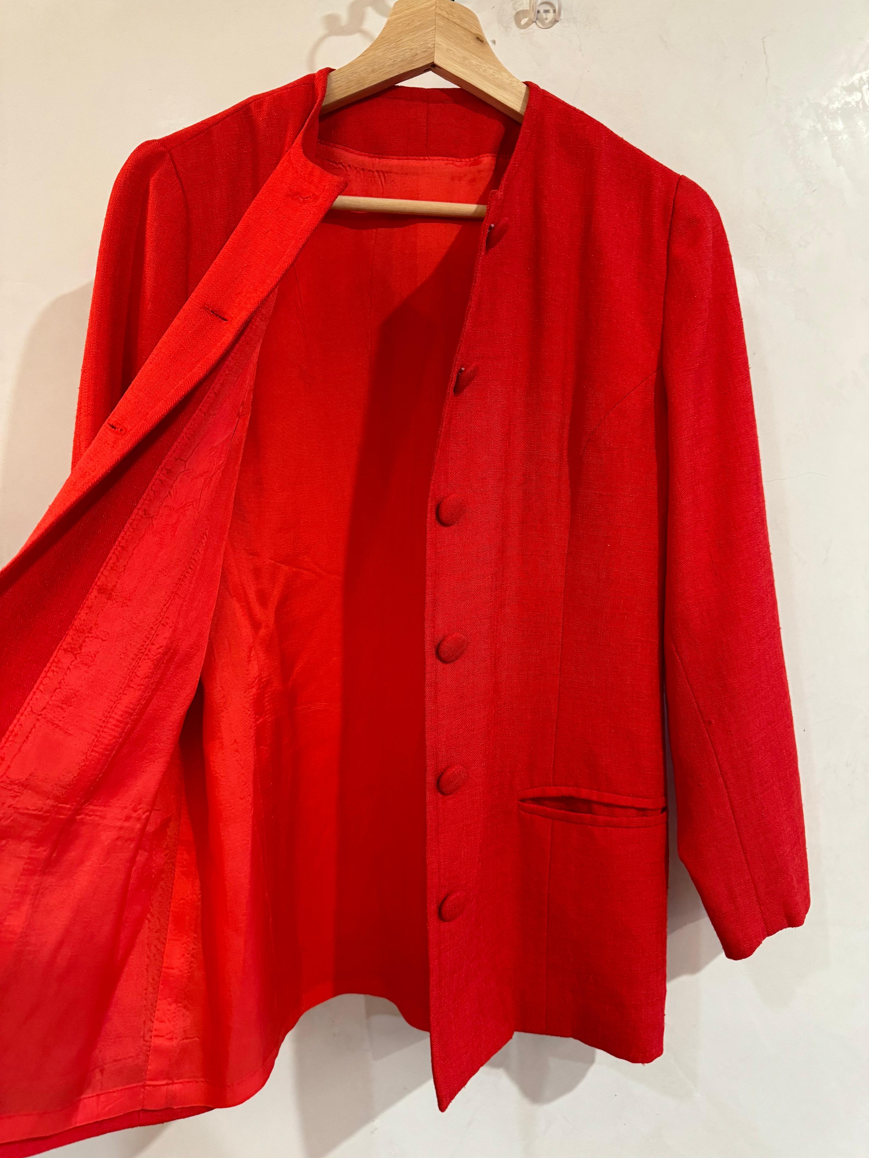 Vintage Red Custom Button Down Jacket S/M thumbnail 4
