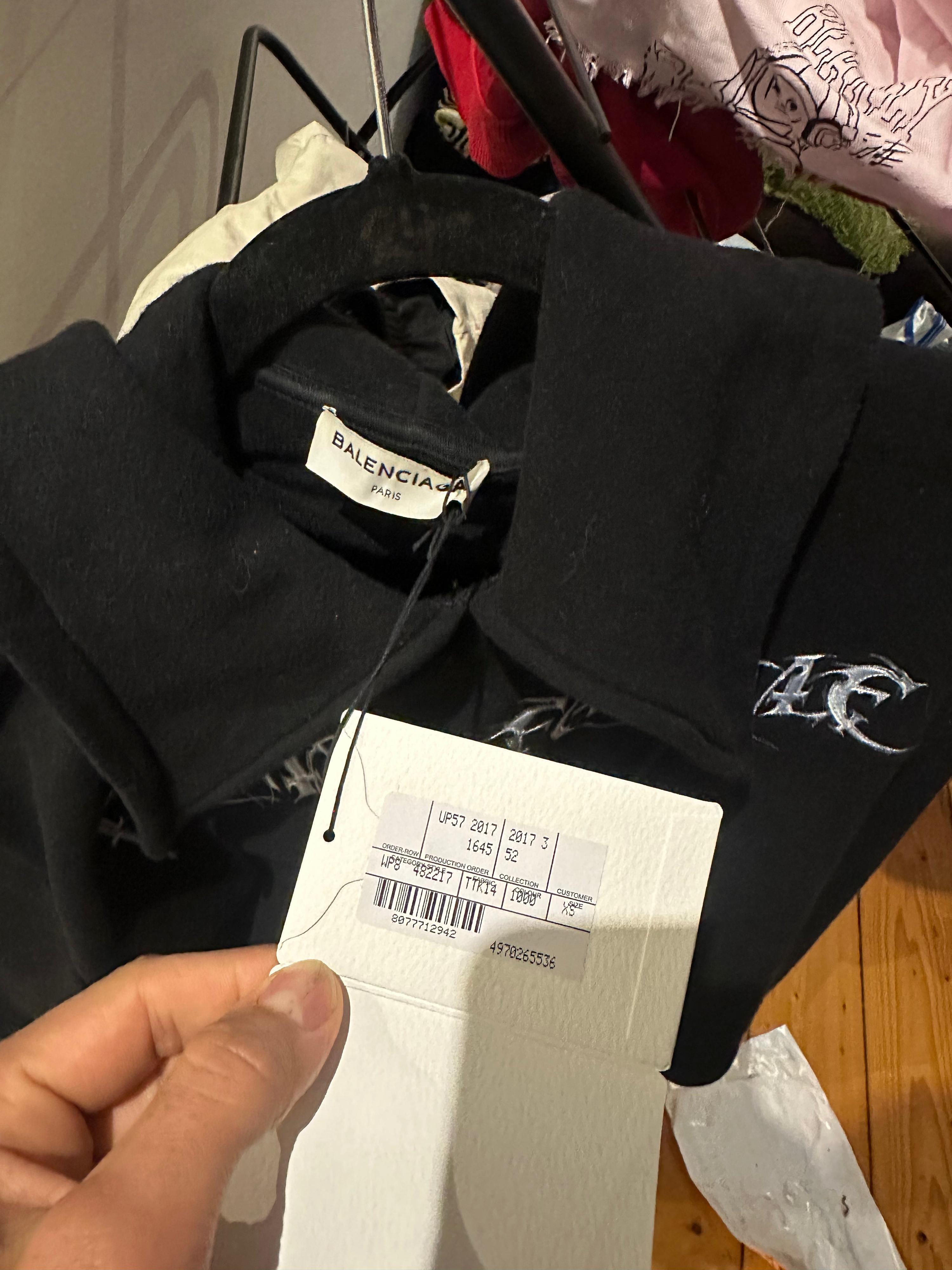 Balenciaga 2017 ‘Femme Fatale’ Embroidered Hoodie Black (Size XS womens) thumbnail 2