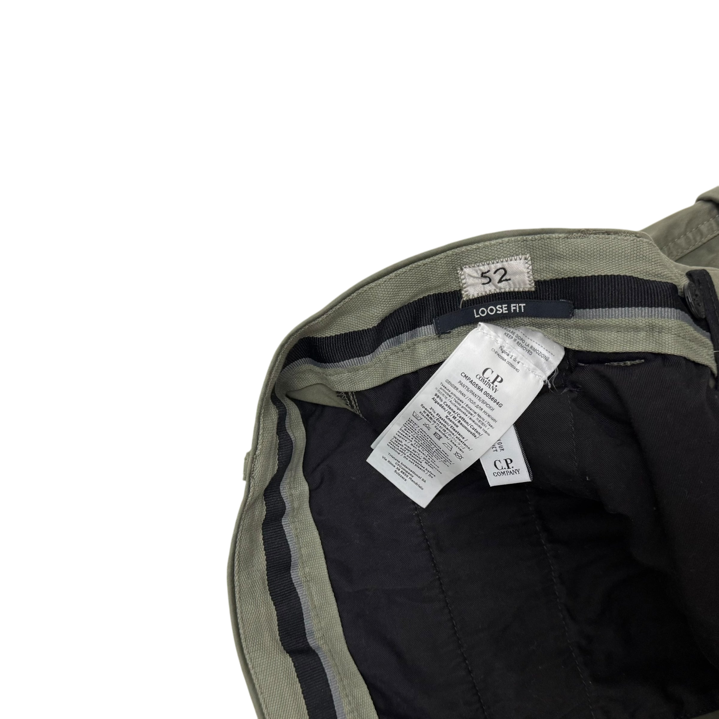 C.P. Company Loose Fit Cargo Trousers Olive Green (Size XL) thumbnail 4