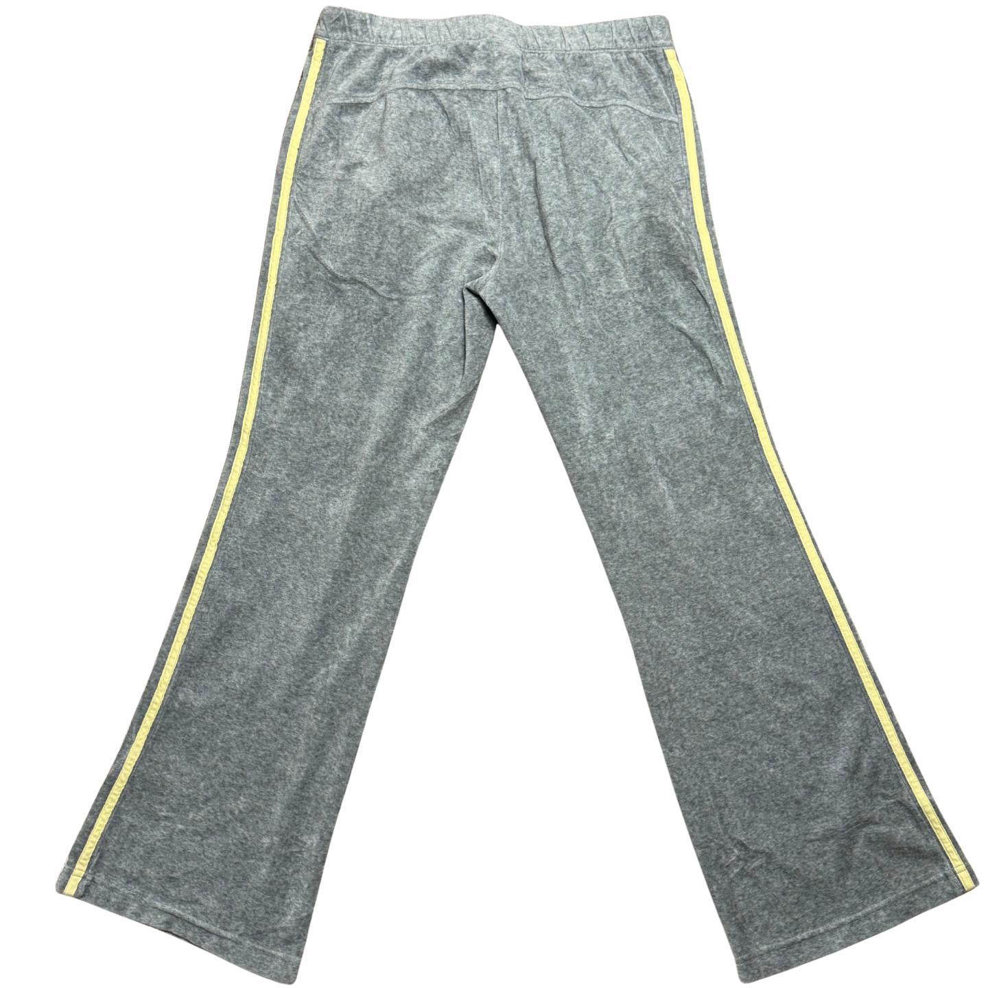 Grey low waisted Adidas Velour Track Pants thumbnail 4