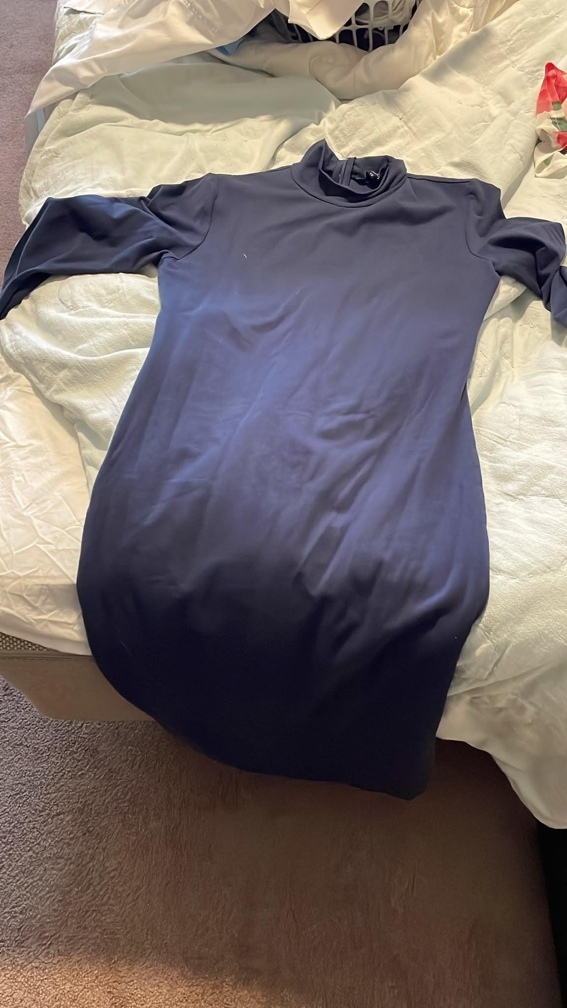 Mossman Navy Blue Cotton Turtleneck Dress 12