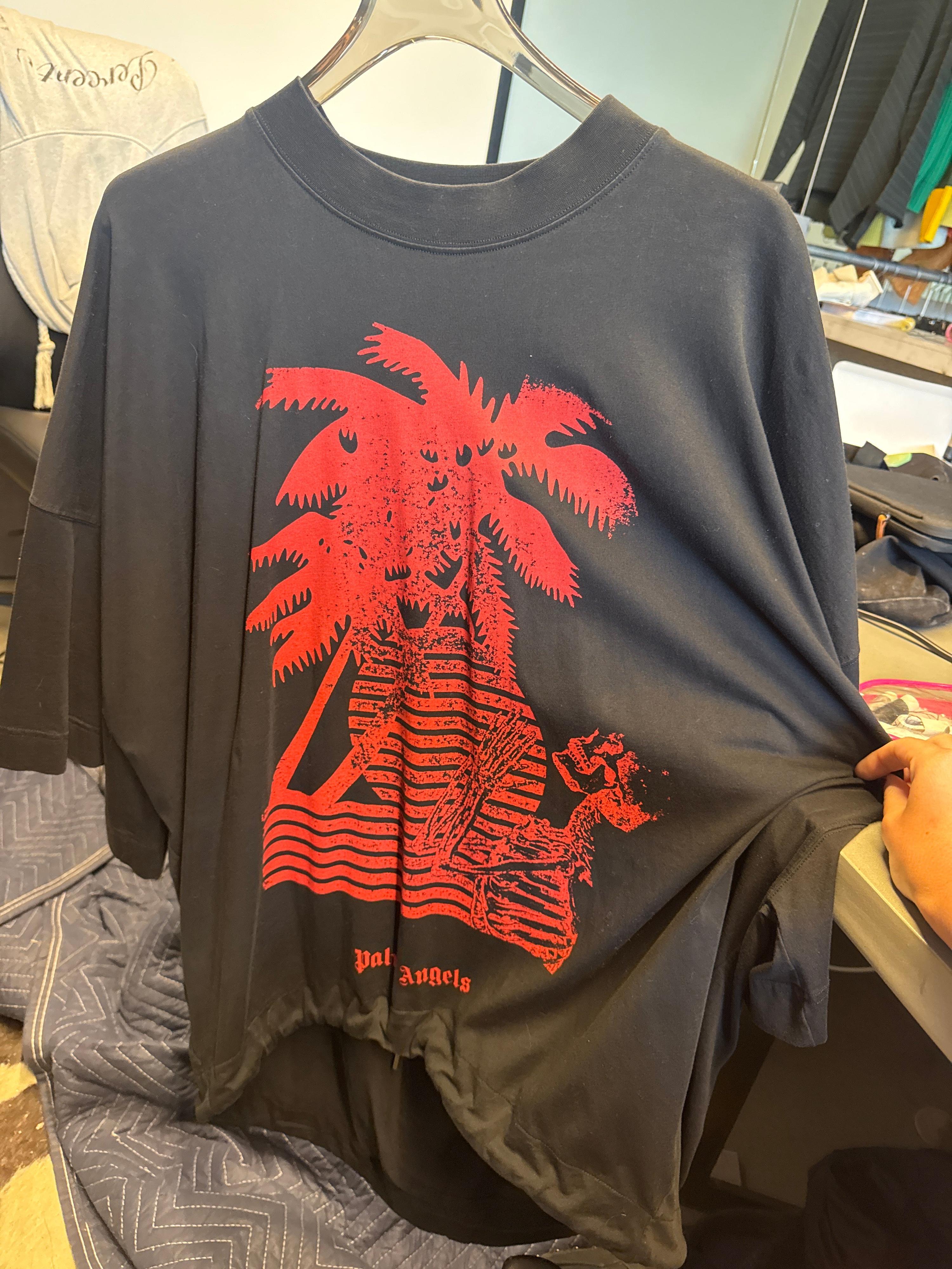 Palm Angels Black Sun Poetry Toggle T-Shirt (Size L)