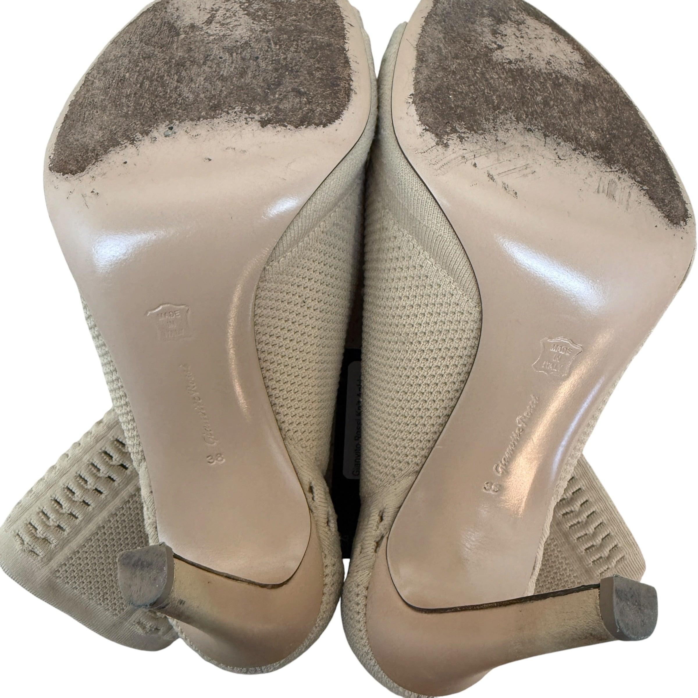 Gianvito Rossi Knit Ankle Heels Beige (Size EU38) thumbnail 7
