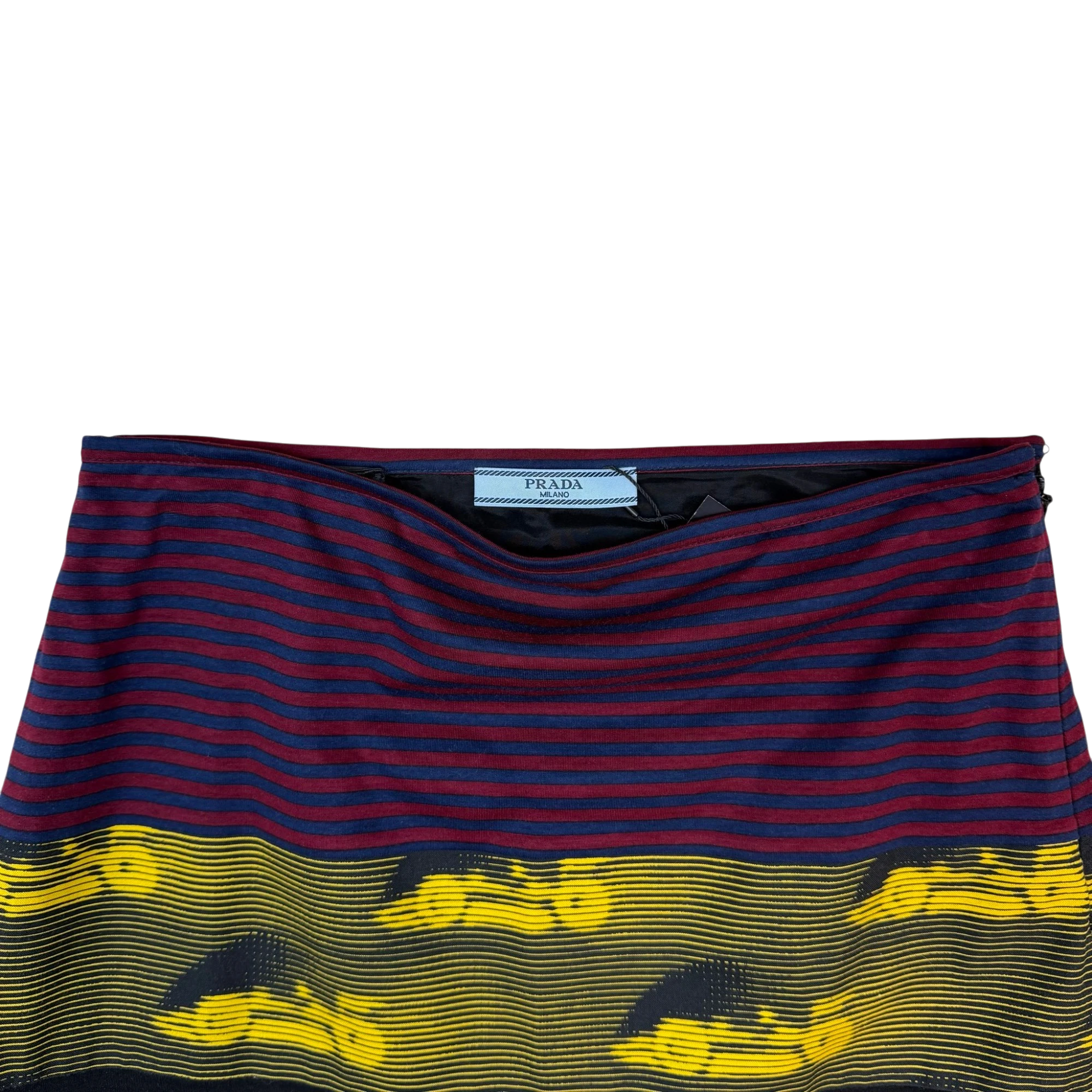 Prada SS15 Knit Docking Textile Skirt Black Multi (Size 40) thumbnail 2