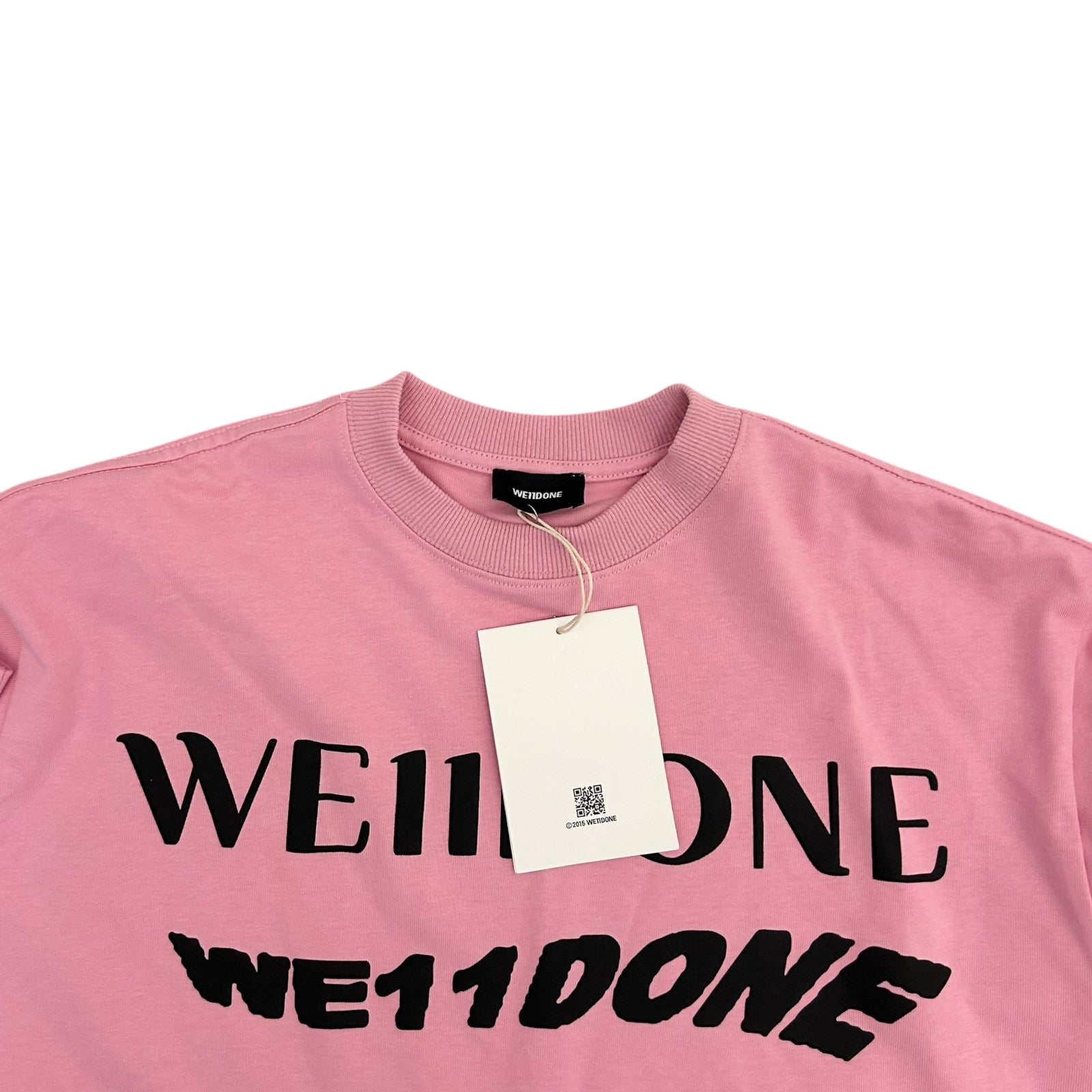 WE11DONE Classic Embroidered Logo T-Shirt Pink (Fits L) thumbnail 3
