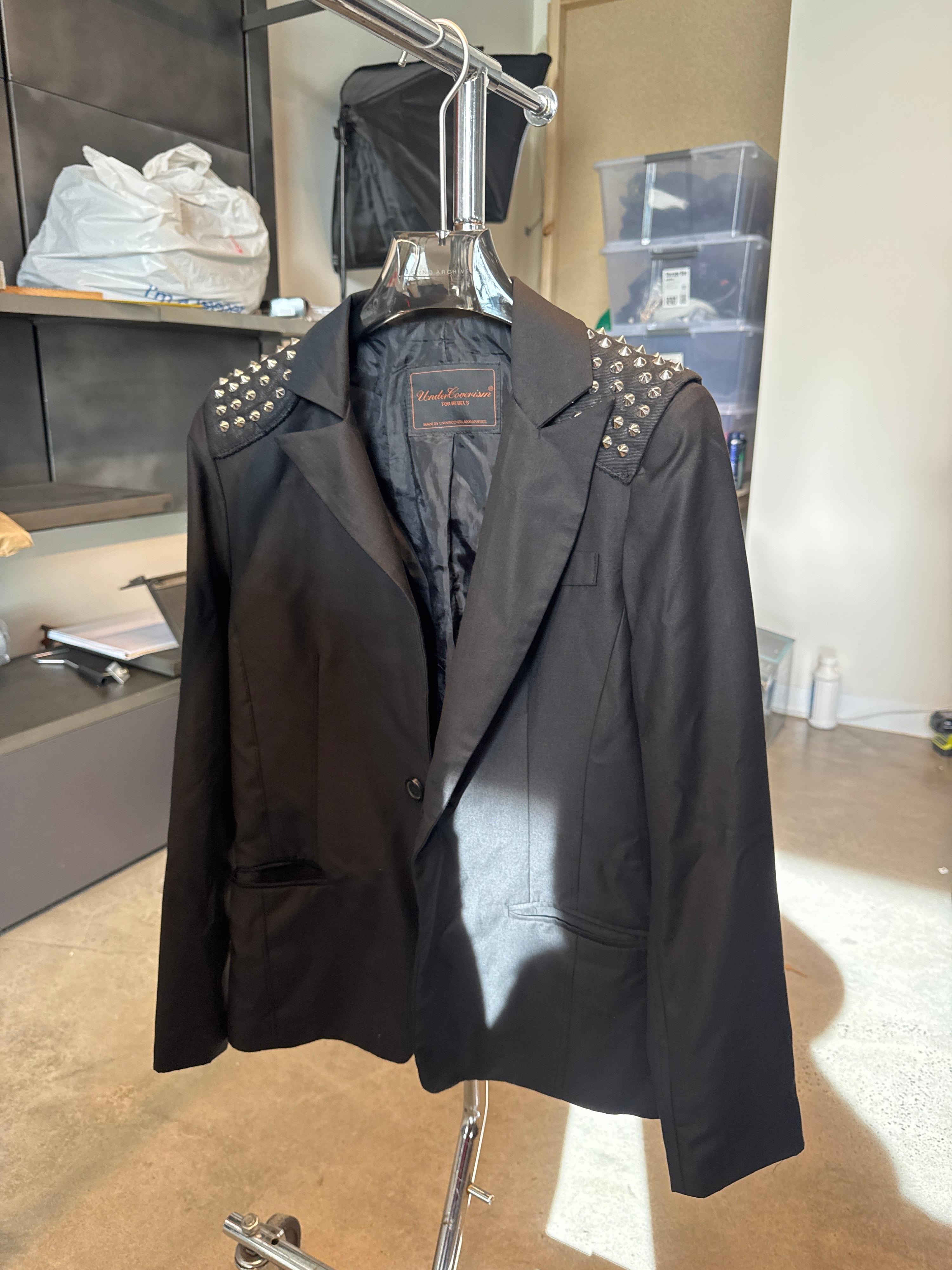 Undercover ‘Undercoverism For Rebels’ Studded Shoulder Blazer Black (Fits S)