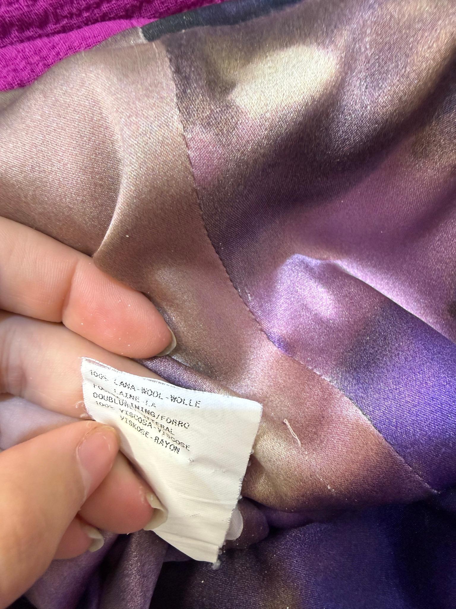 Armani Collezioni Purple Wool Double Breasted Blazer 44 thumbnail 7