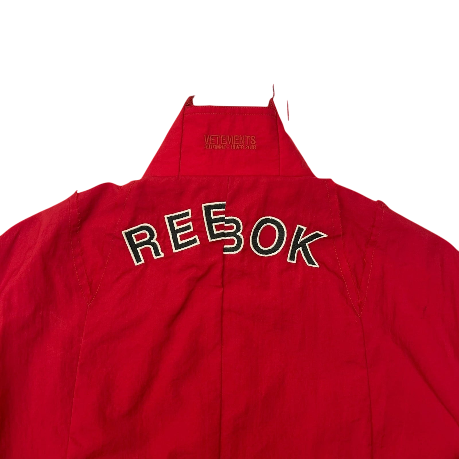 2018 Vetements x Reebok Reworked Distressed Track Jacket Red (Size S Womens) thumbnail 6