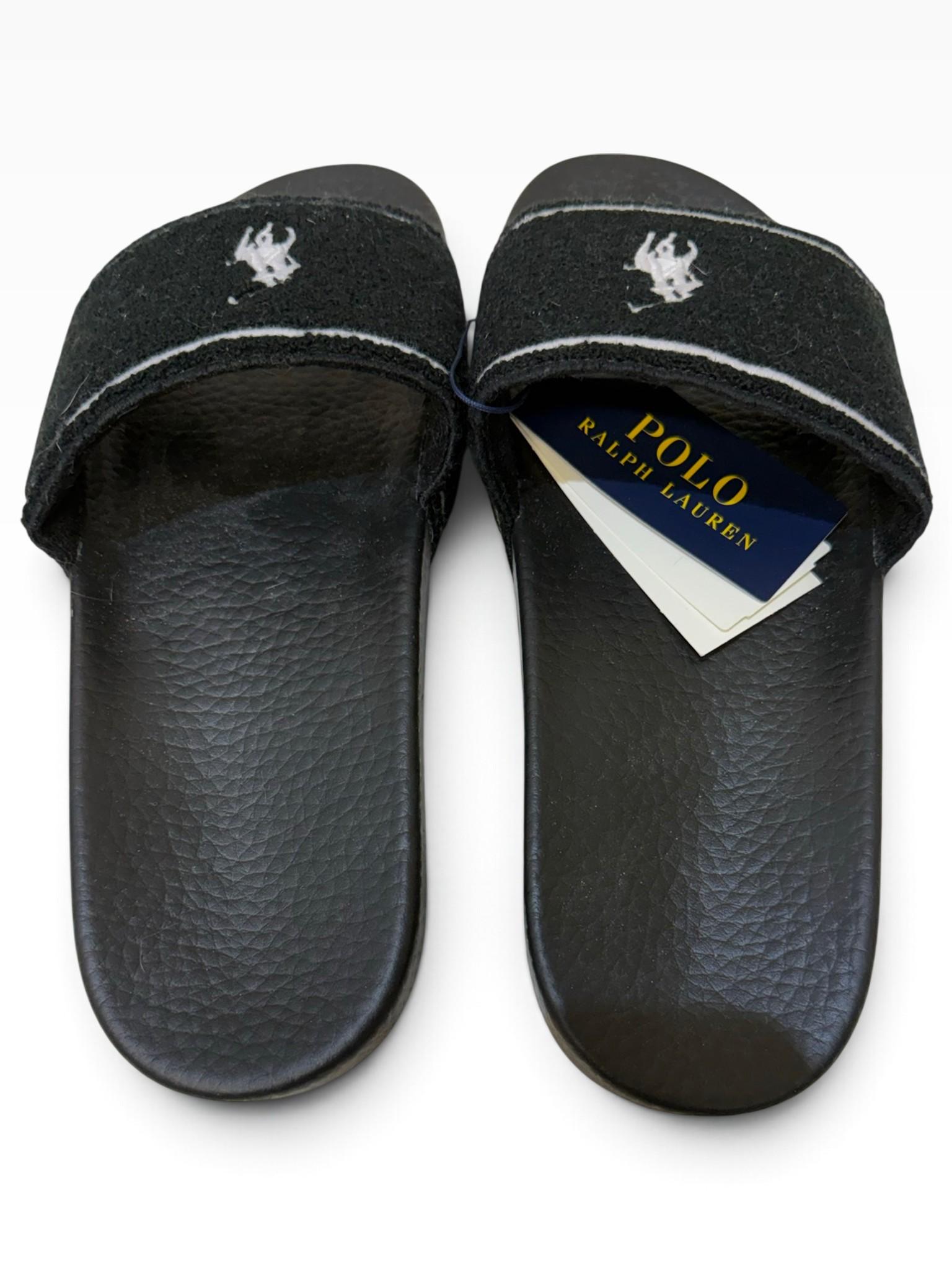 Polo Ralph Lauren Black Terry Towelling Slides 11 thumbnail 2