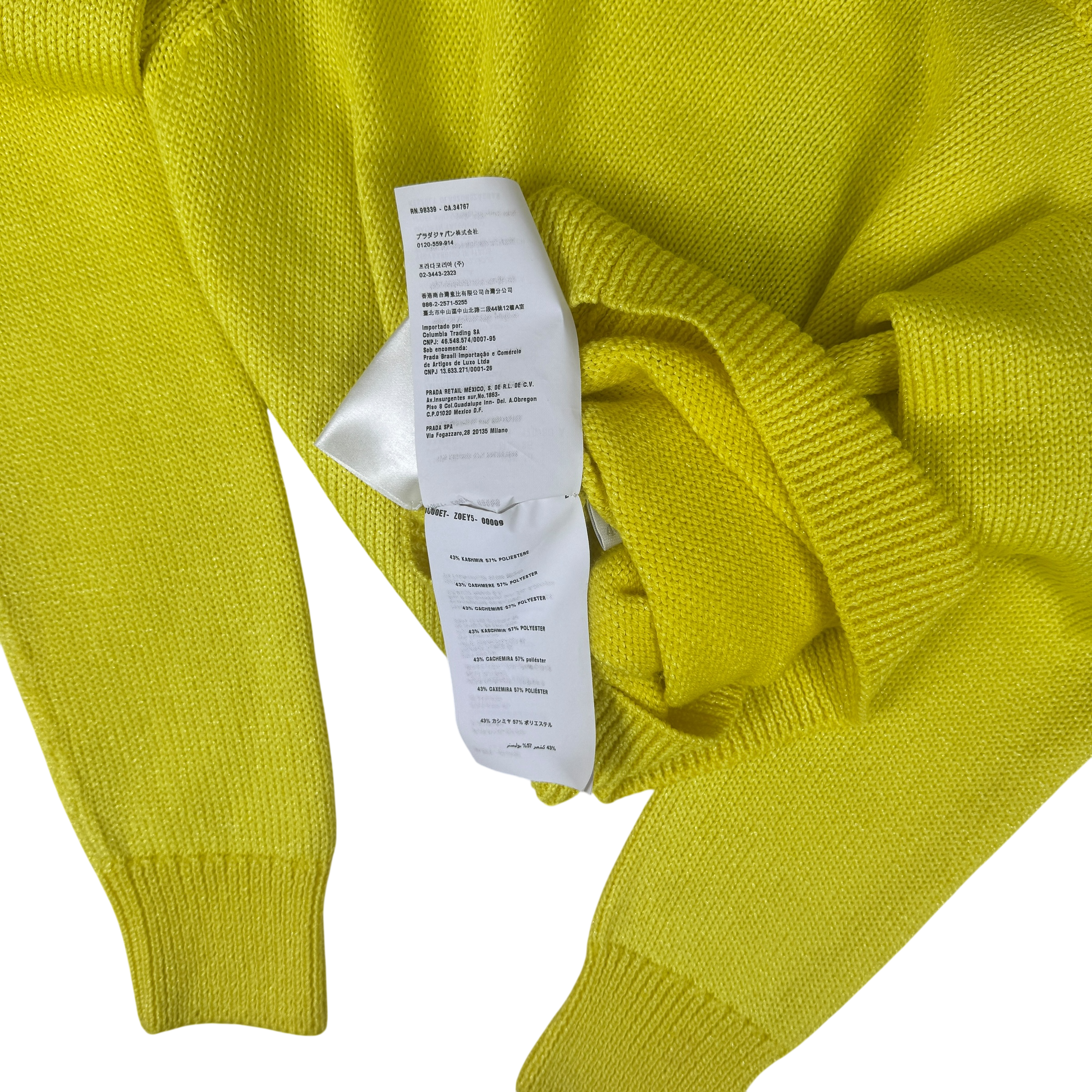 Miu Miu Yellow Sparkly Cropped Knit (Size 40) thumbnail 9