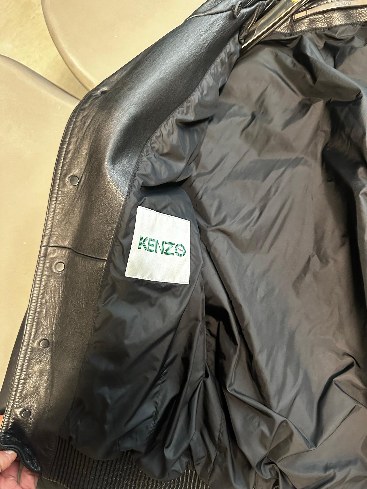 Kenzo Leather Jacket Black (Size L) thumbnail 2
