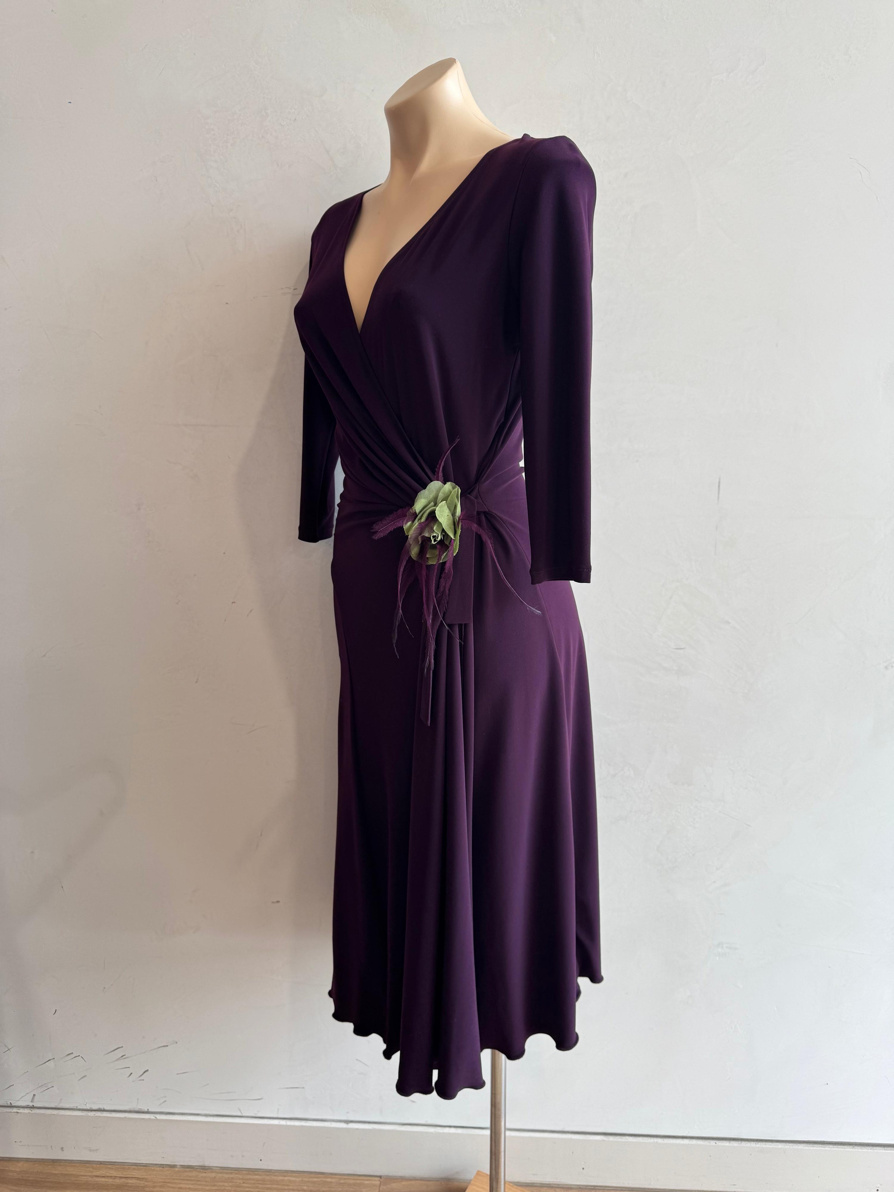 Gerry Shaw purple wrap dress size 8 thumbnail 5