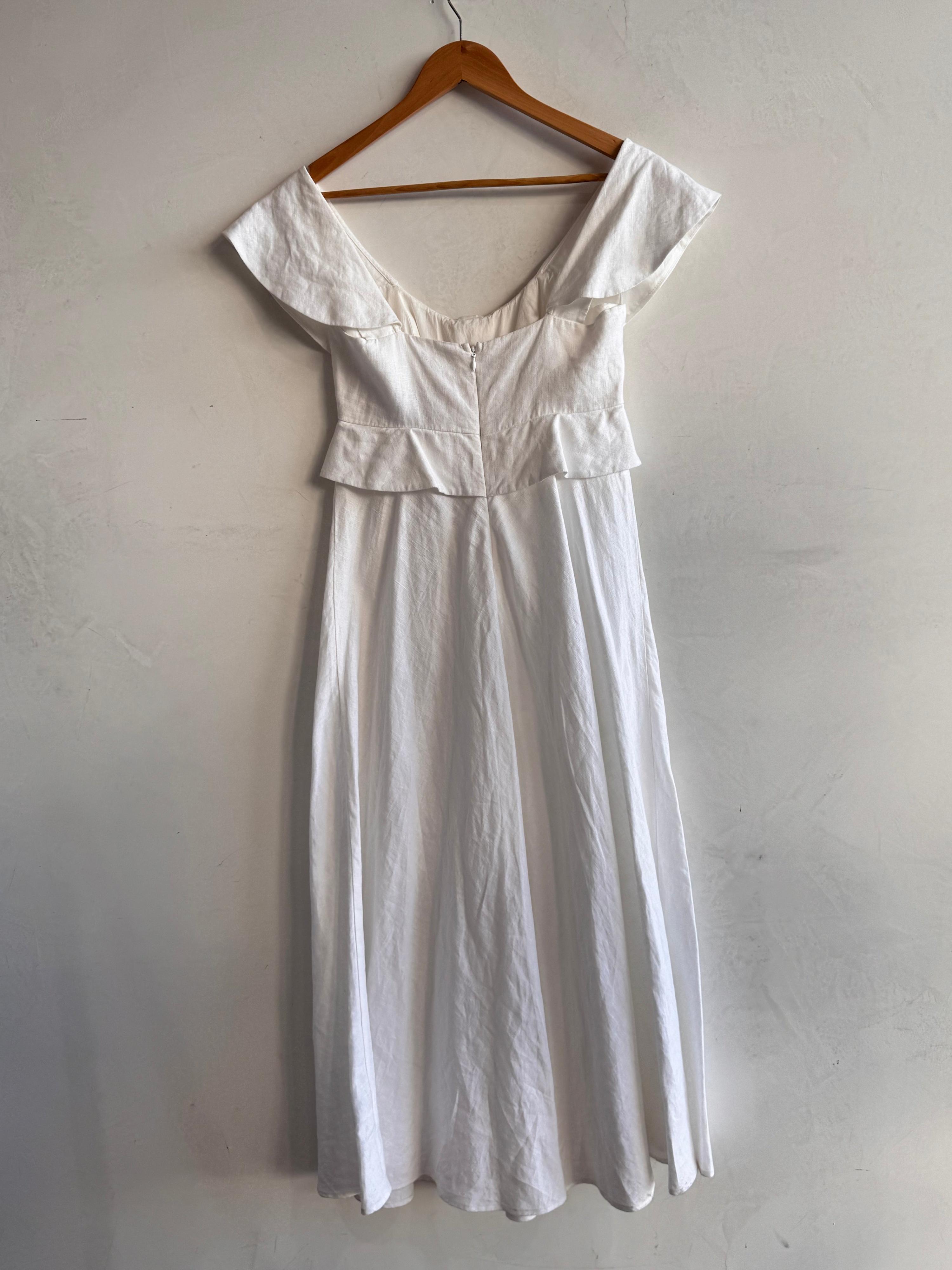 Seed Whisper White Linen dress NWT - size 8 thumbnail 2