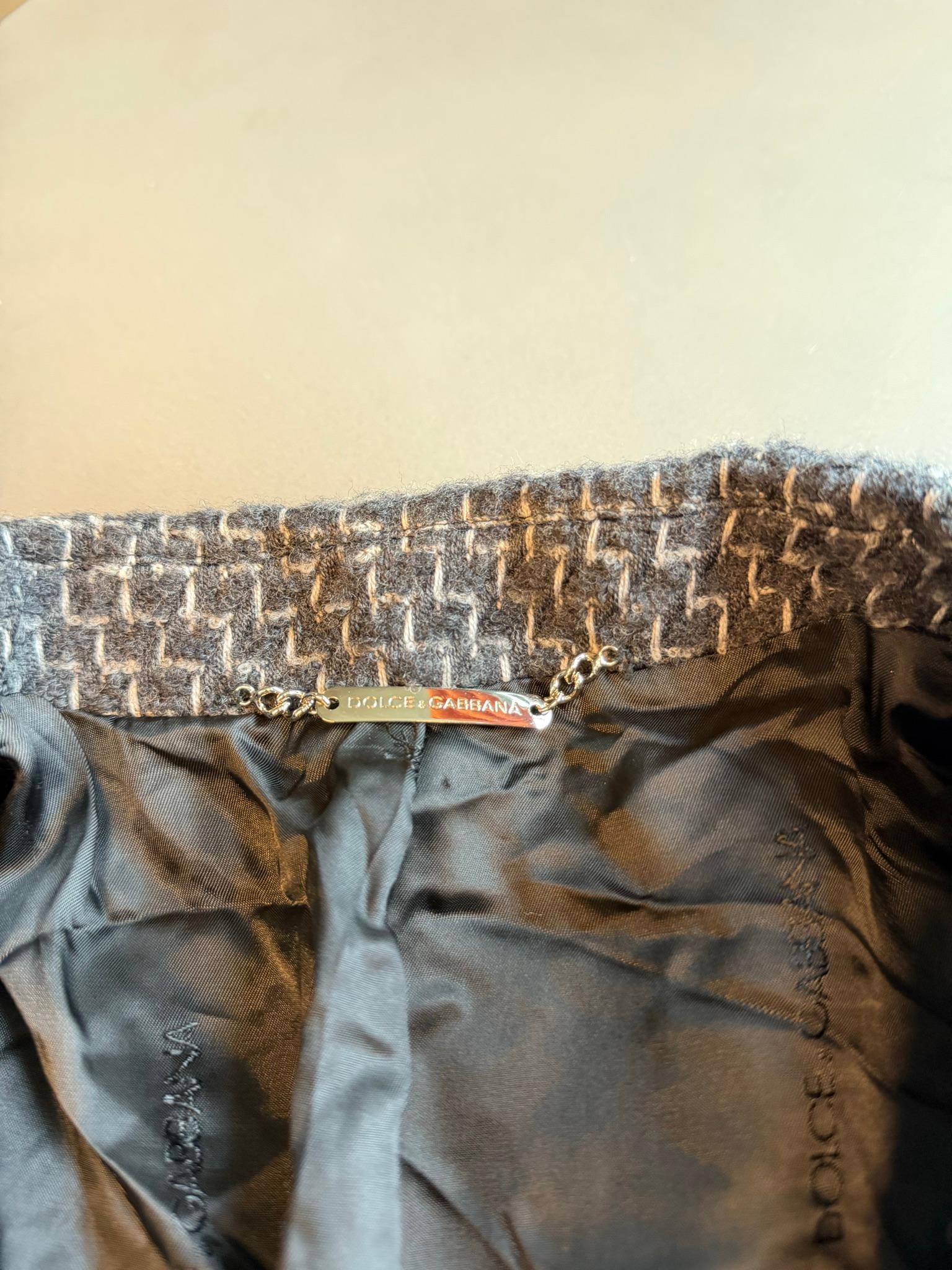 Dolce & Gabbana Tweed Blazer Grey (Size 54) thumbnail 2