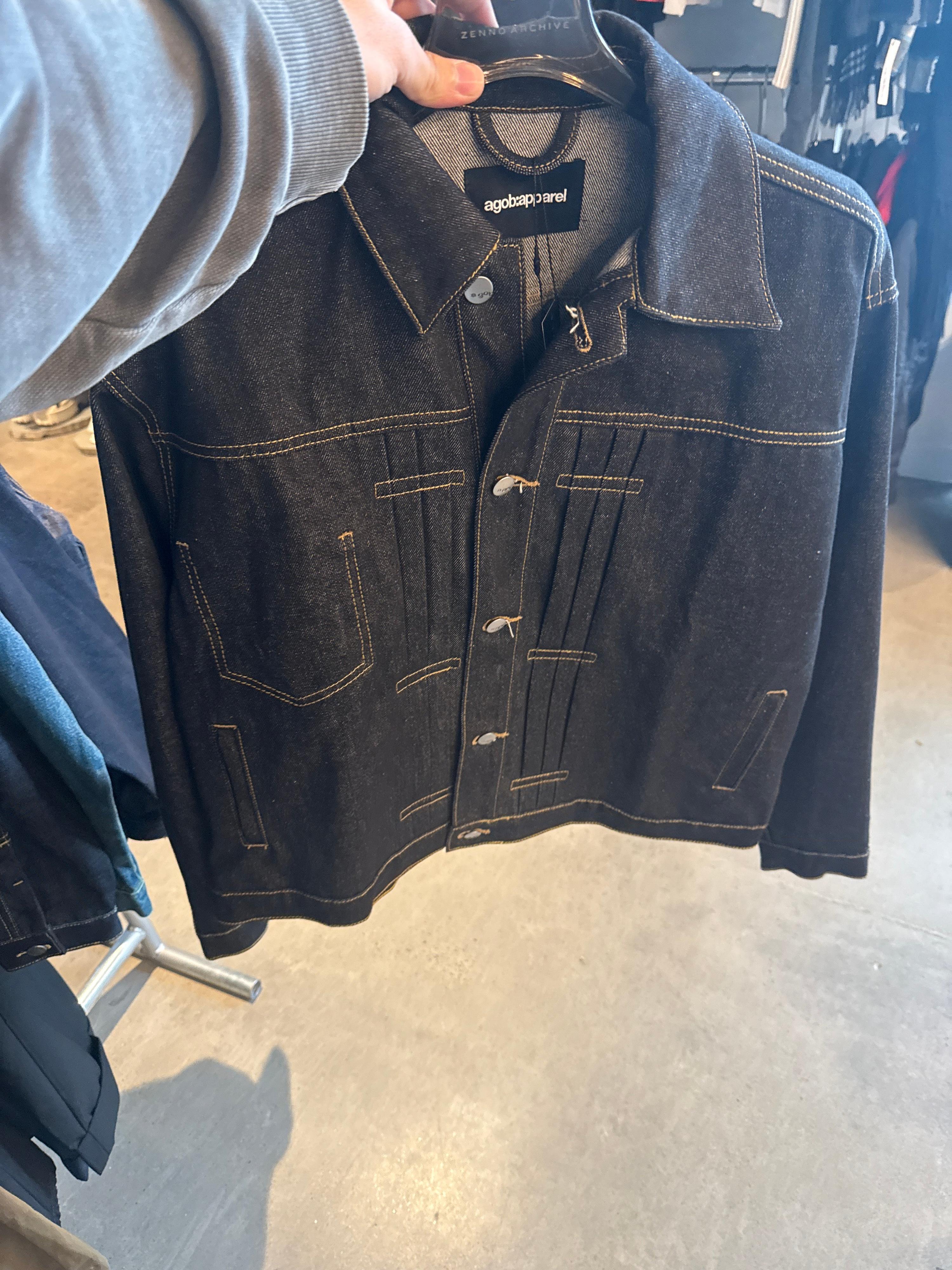 A Glimpse Of Beauty Timmy Raw Denim Pleated Jacket Indigo - L