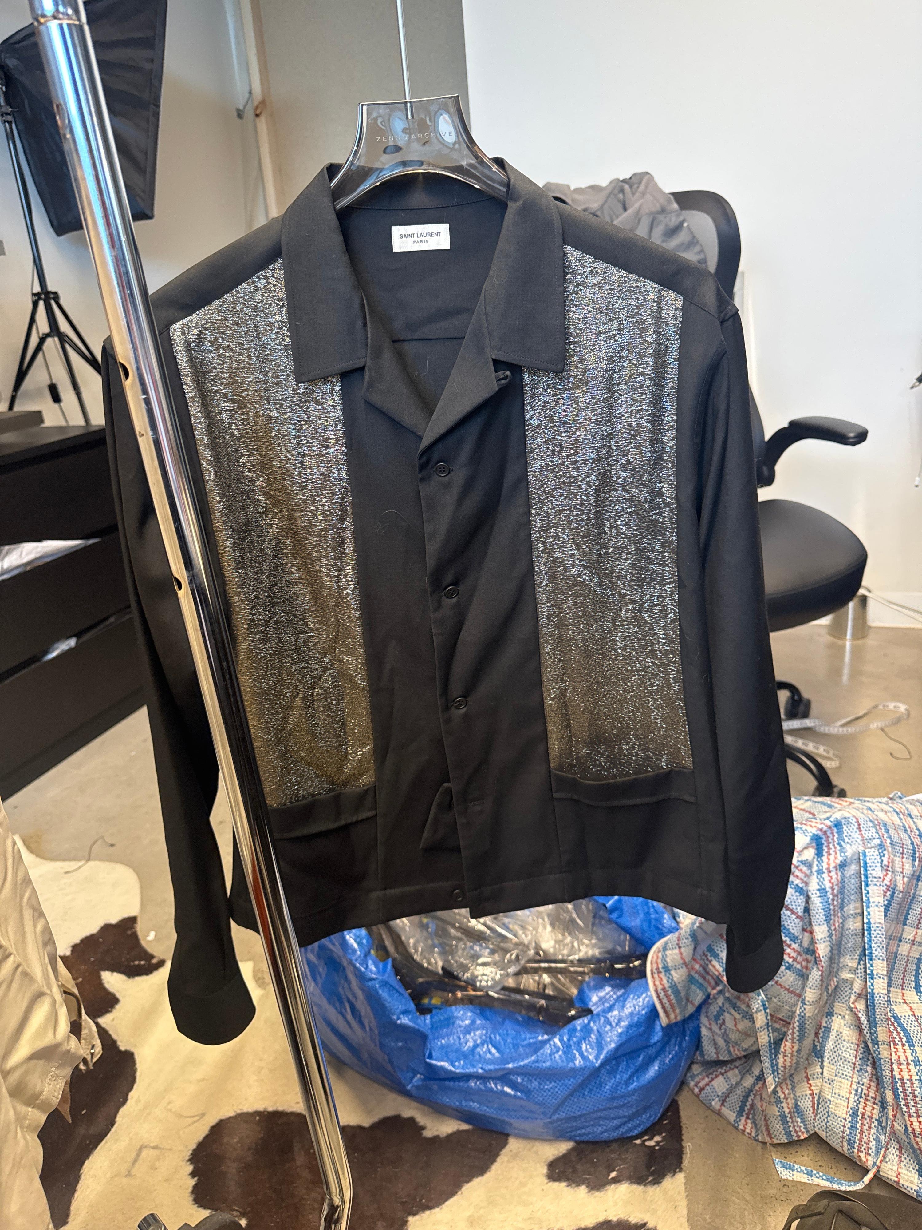 Saint Laurent Metallic Panel Shirt Black (Size S)