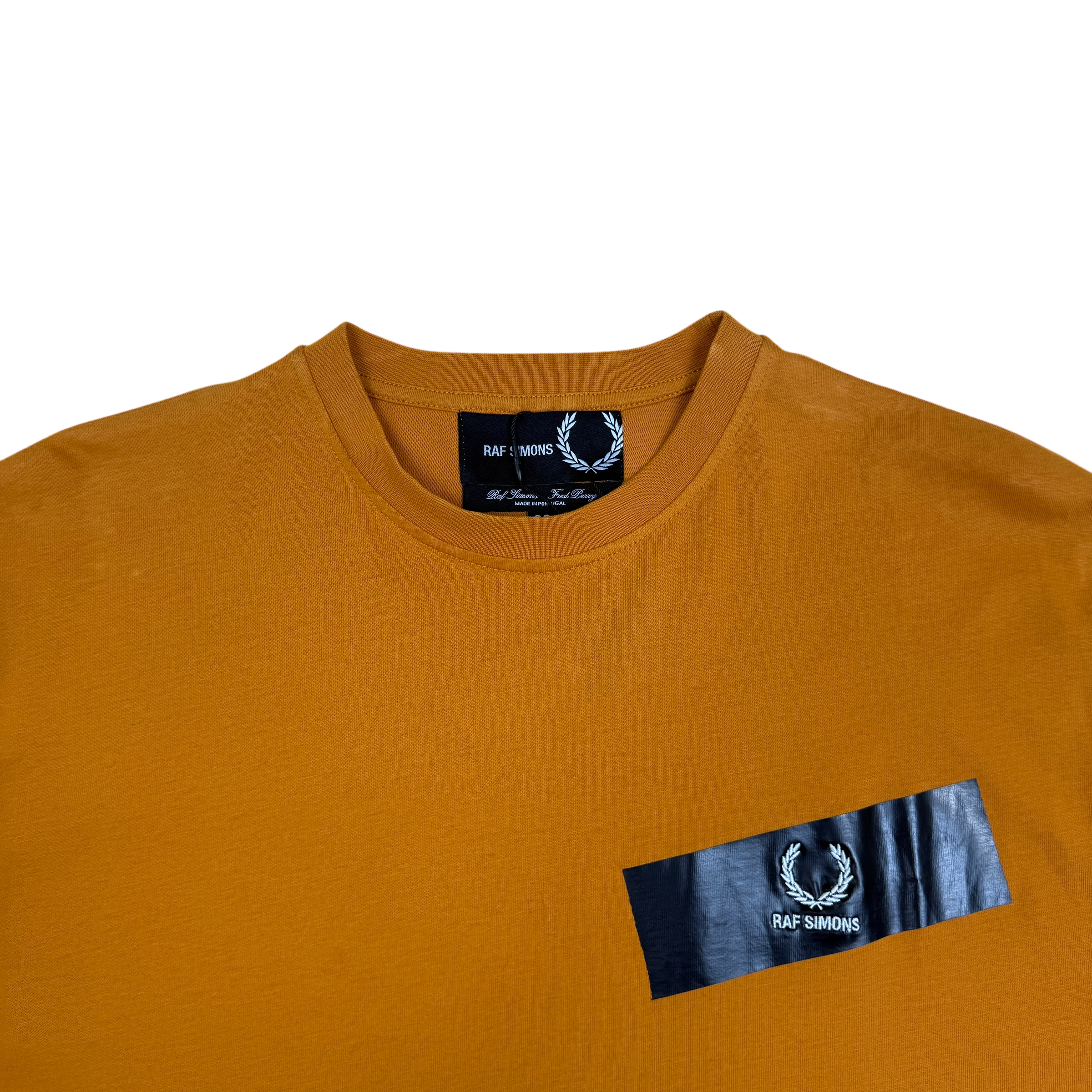 Fred Perry x Raf Simons Tape Detail T-Shirt Golden Orange (Fits M-L) thumbnail 2