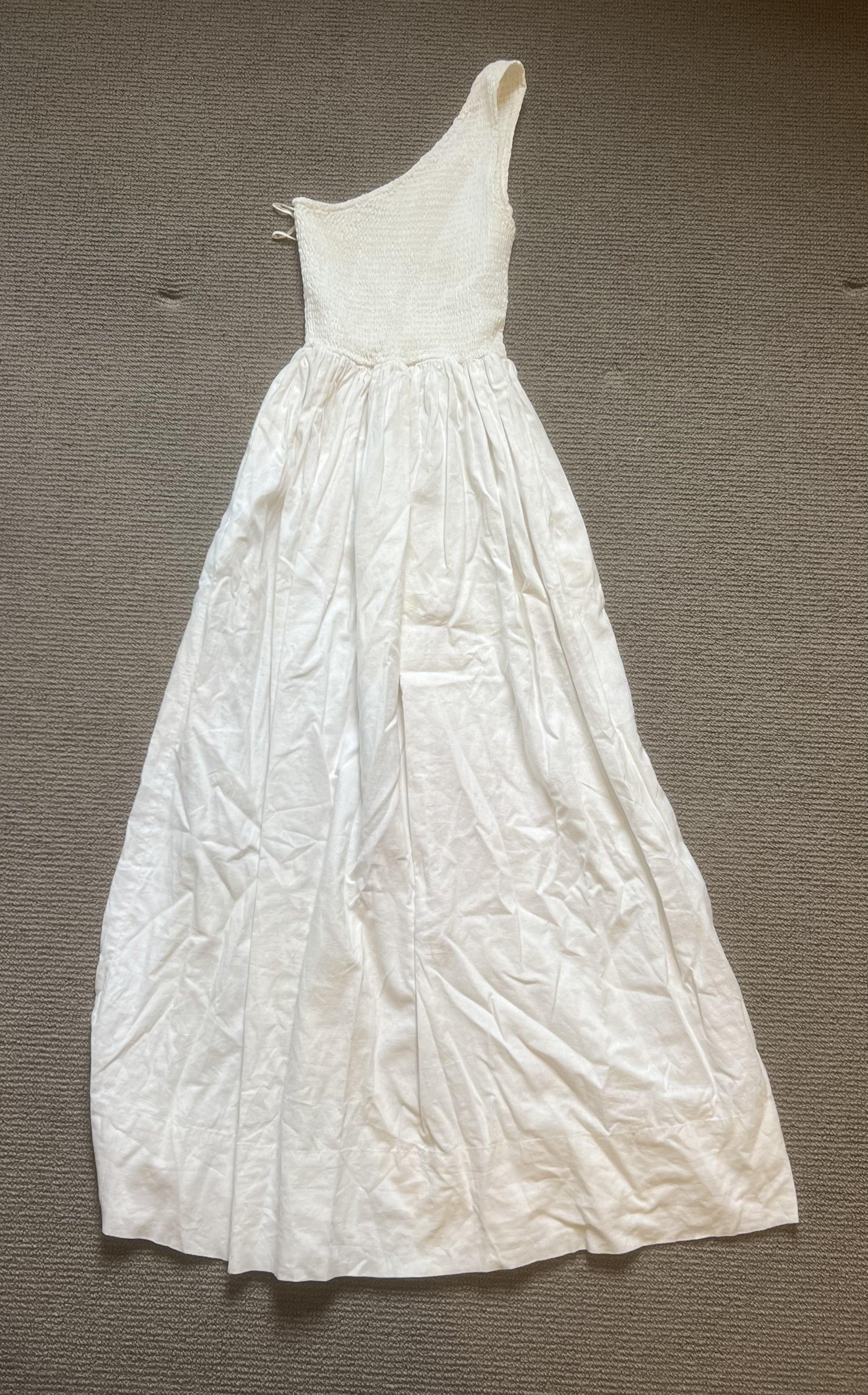 Bare White One Shoulder Dress XS