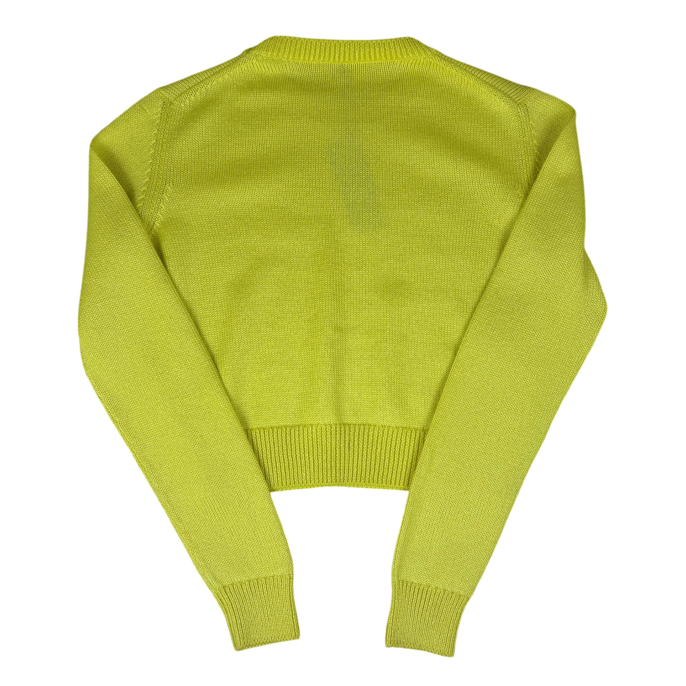 Miu Miu Yellow Sparkly Cropped Knit (Size 40) thumbnail 2