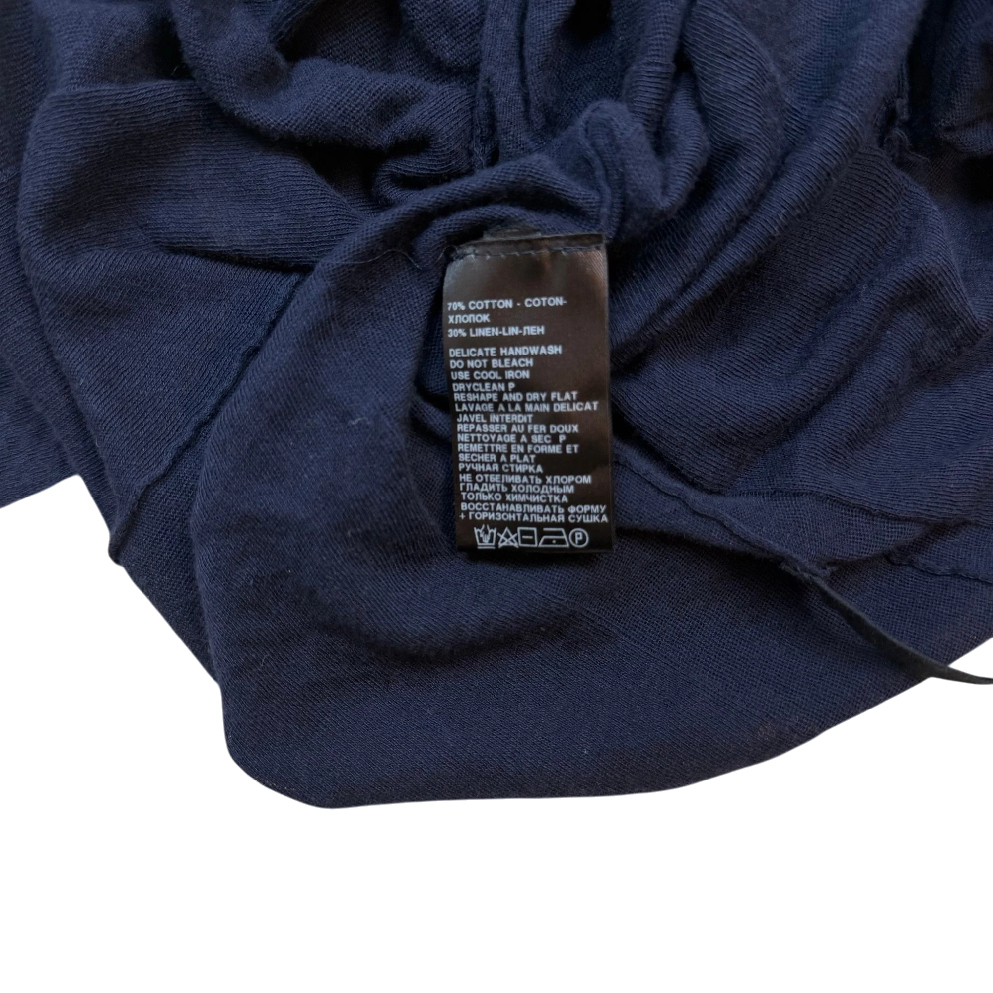 Ann Demeulemeester Cotton/Linen Blend Tie-Up Cardigan Navy (Size M) thumbnail 4