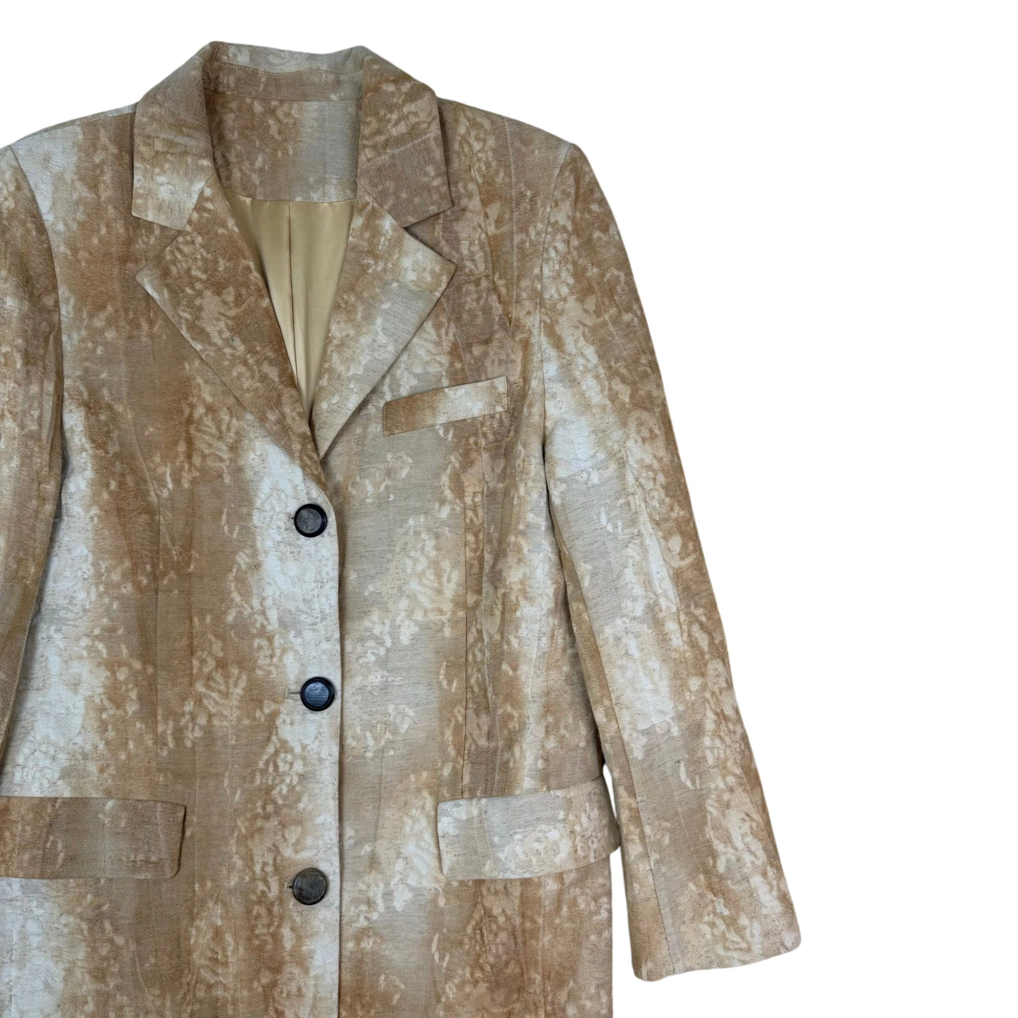 Iranatus Chou Linen Blend Coat Brown/White (Size 36) thumbnail 2