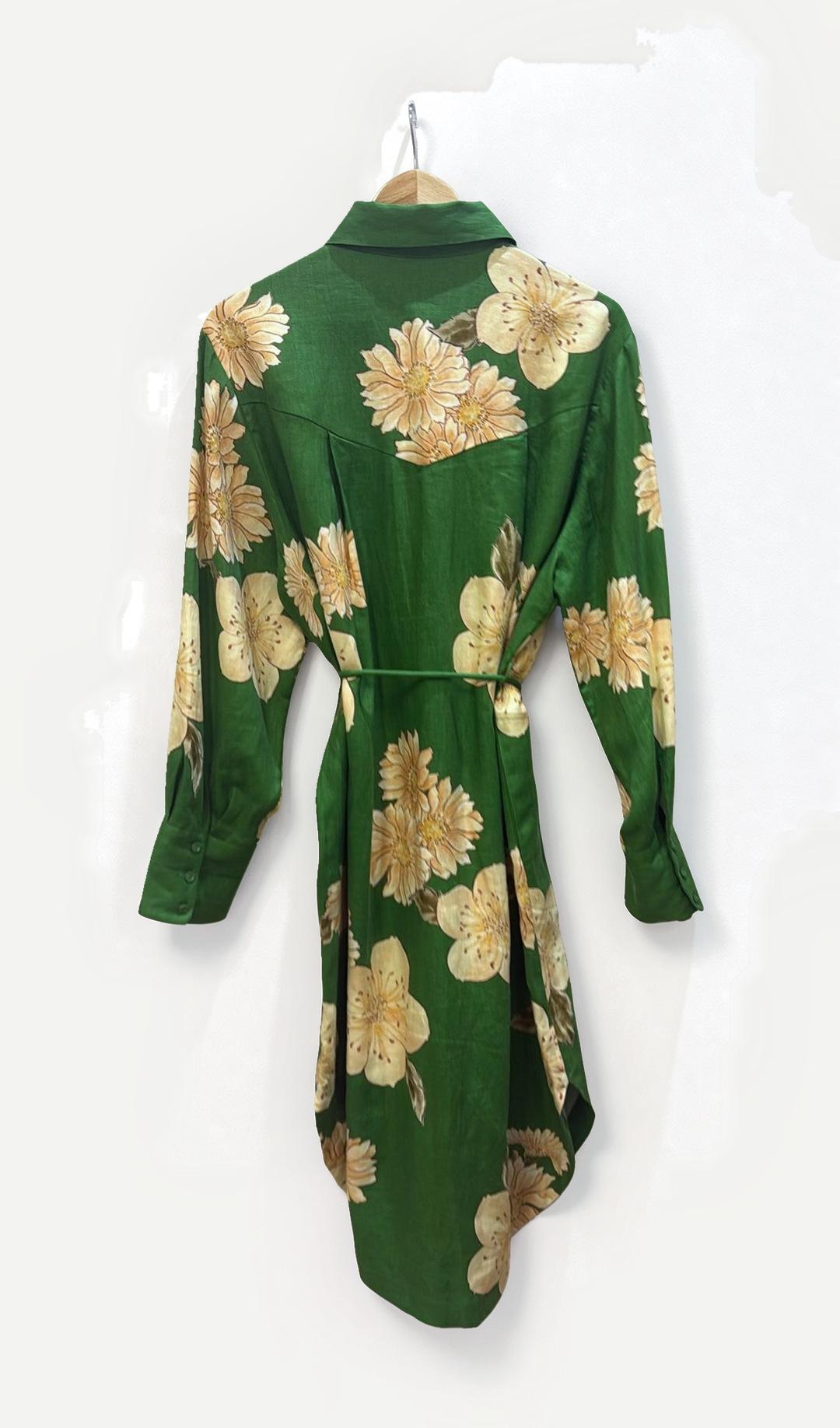 Alémais Green Floral Shirt Dress 12 thumbnail 4