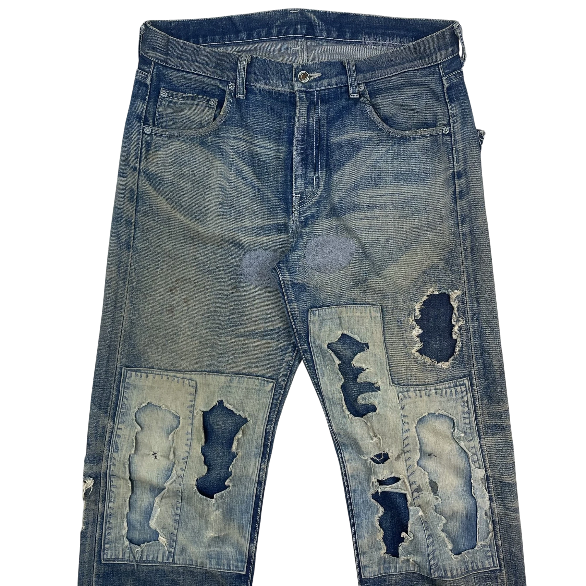 Neighborhood 2003 Savage Patchwork Selvedge Denim Jeans (Size M) thumbnail 2