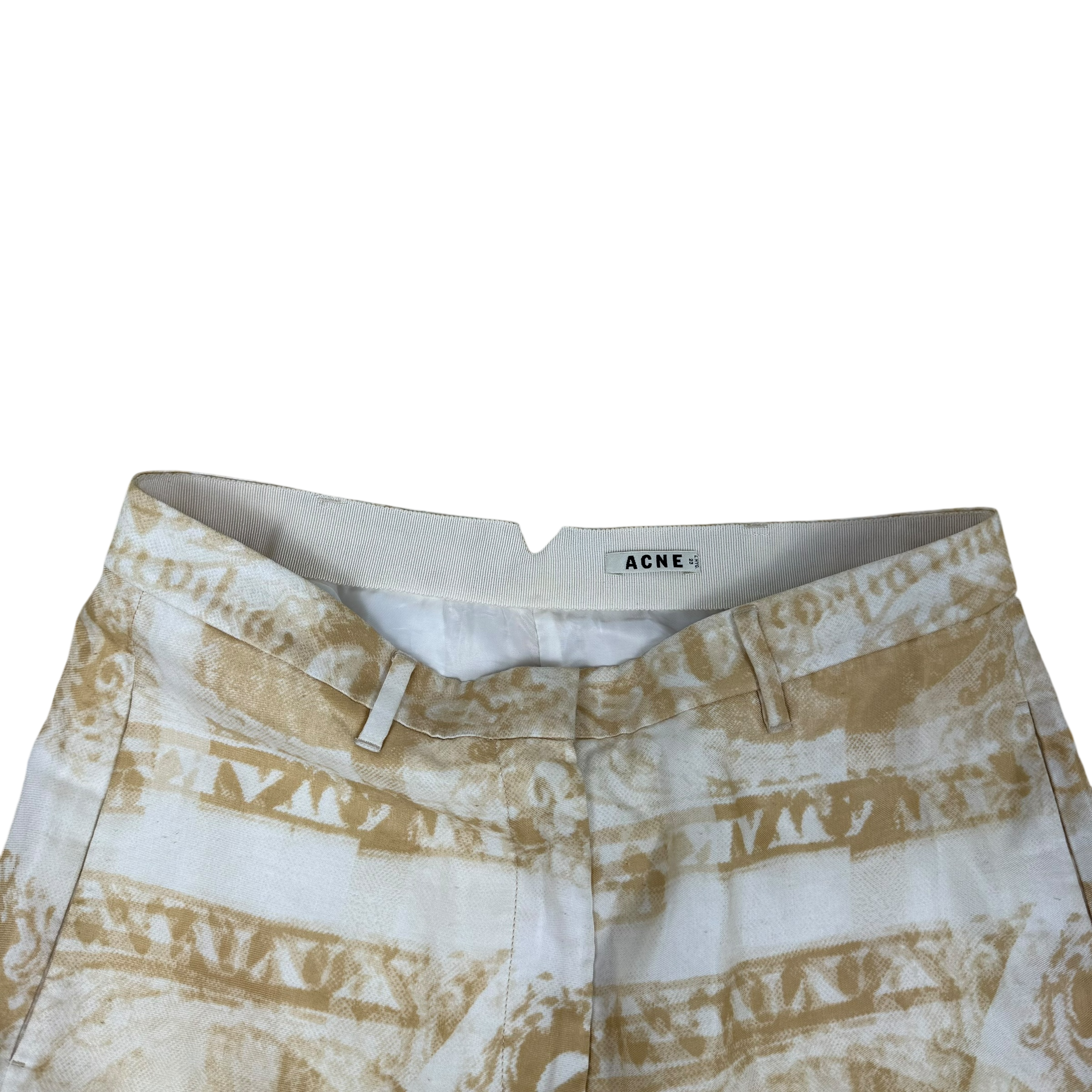 Acne Studios SS13 Karma Currency Linen Blend Pants Yellow/White (Size 36) thumbnail 2
