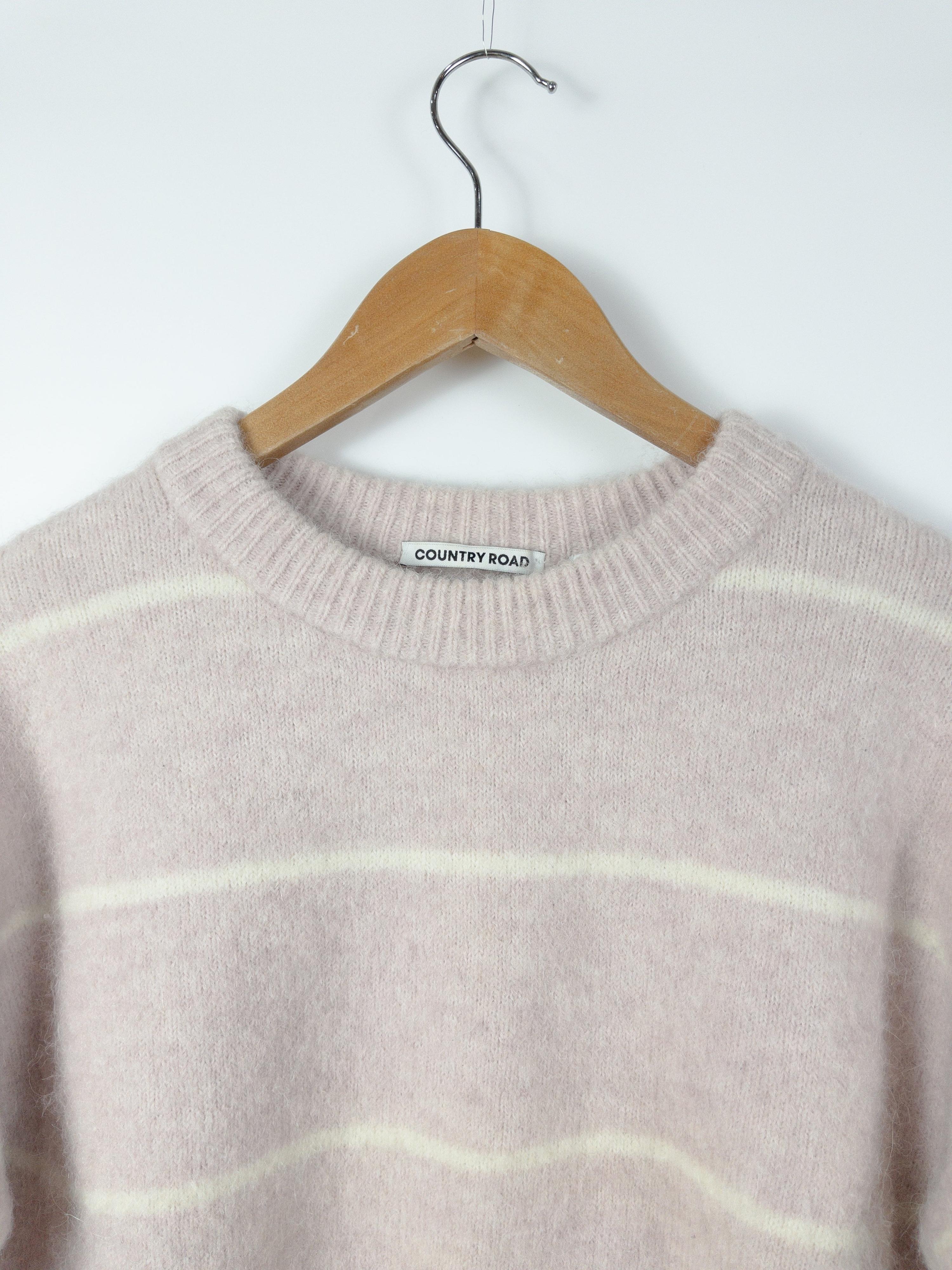 COUNTRY ROAD Pink Striped Wool Blend Jumper Size XS thumbnail 3