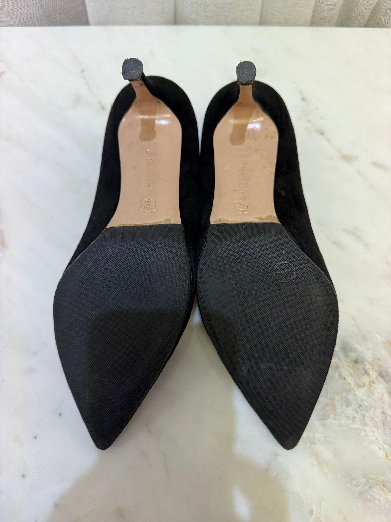 Gianvito Rossi Black Suede Heels 38 thumbnail 6