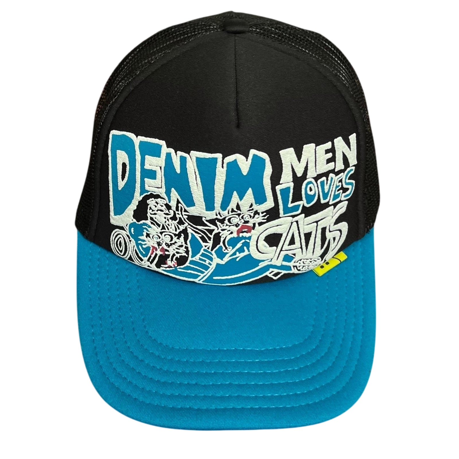 Kapital ‘Denim Men Love Cats’ Trucker Cap Black / Blue thumbnail 2
