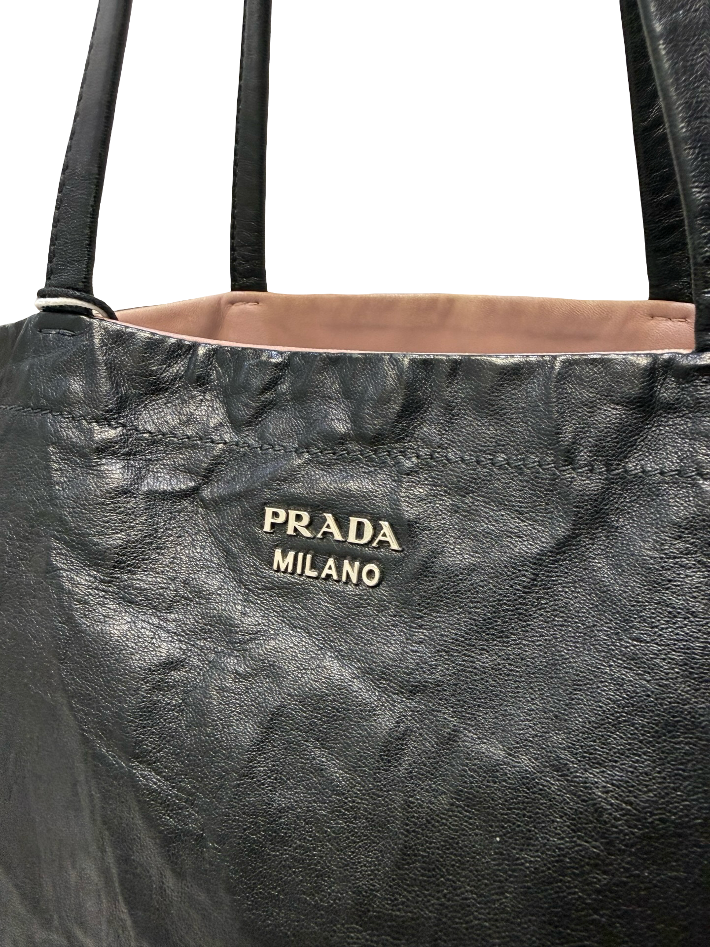 Prada Black Leather Tote thumbnail 6