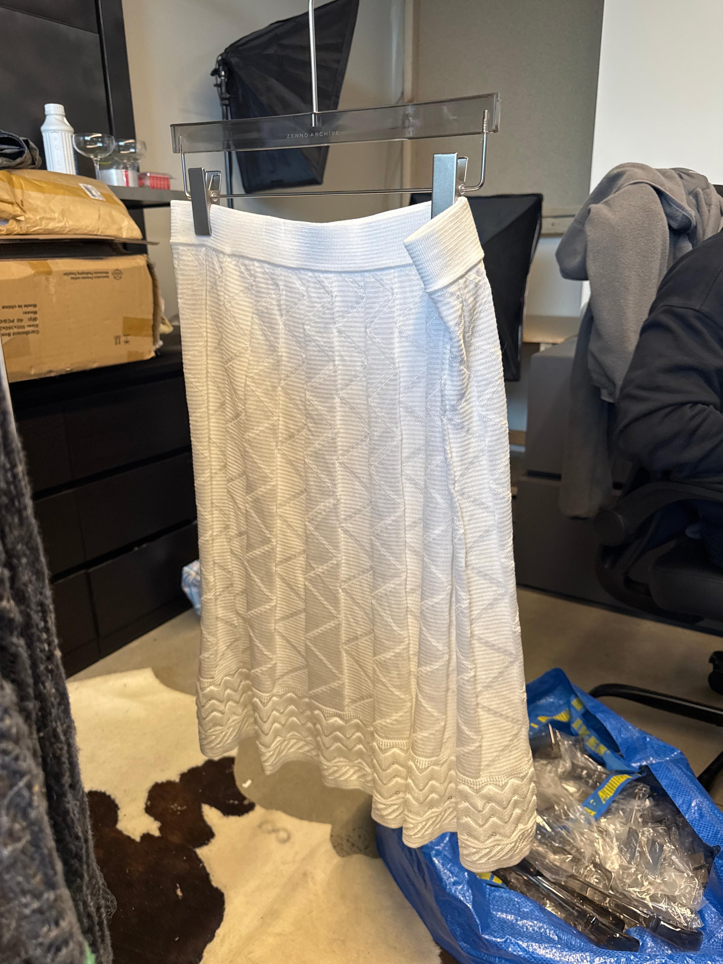 Missoni Knit Midi Skirt White (Size 48)