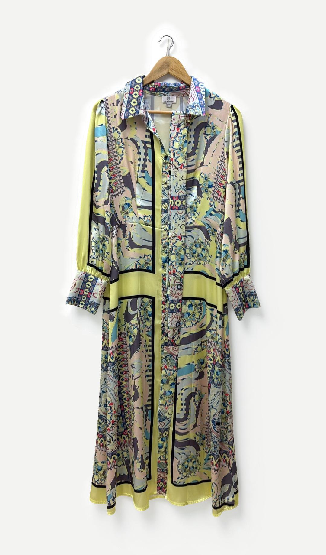 Pink Diamond Yellow Patterned Dress 12