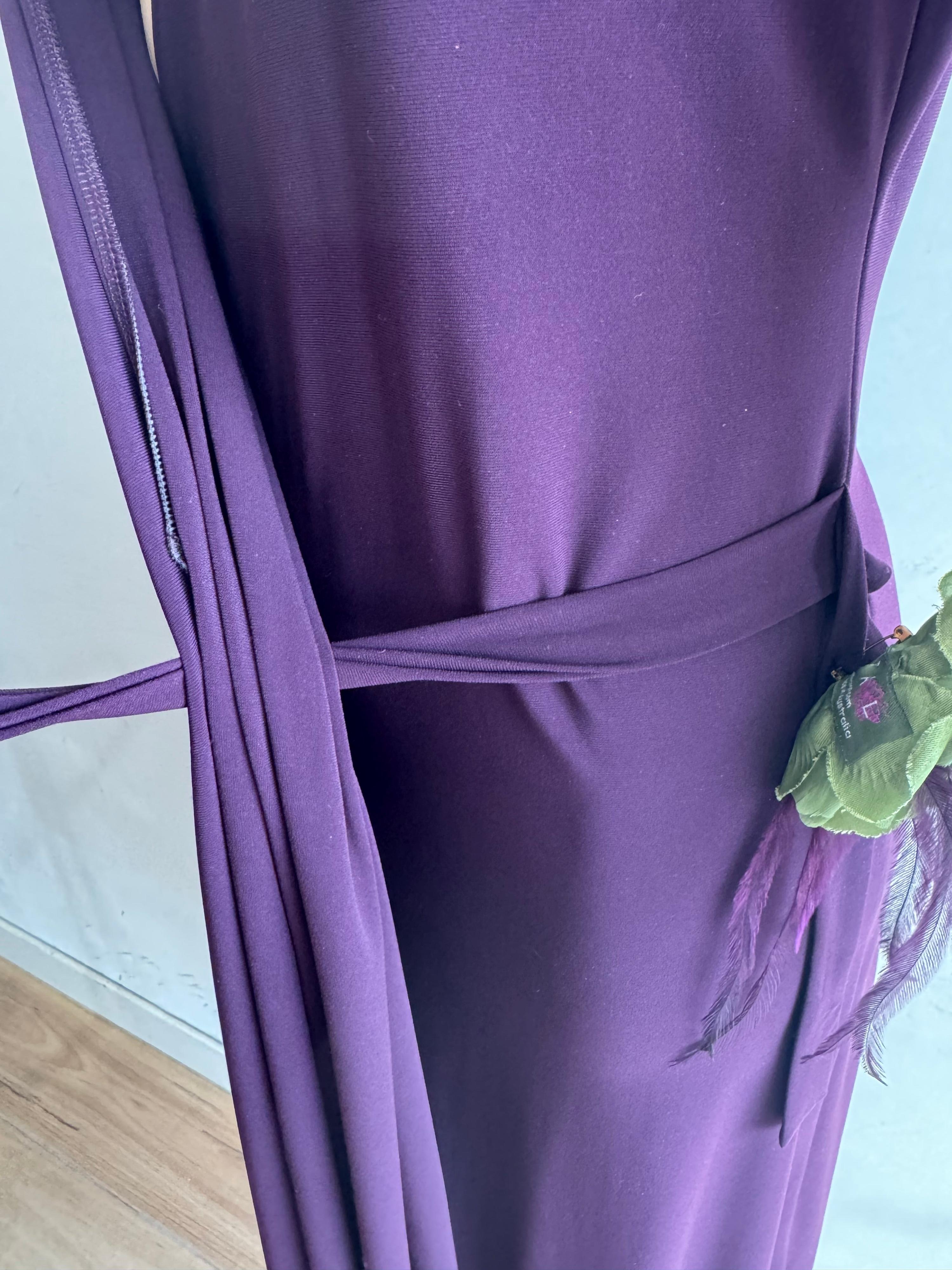 Gerry Shaw purple wrap dress size 8 thumbnail 10