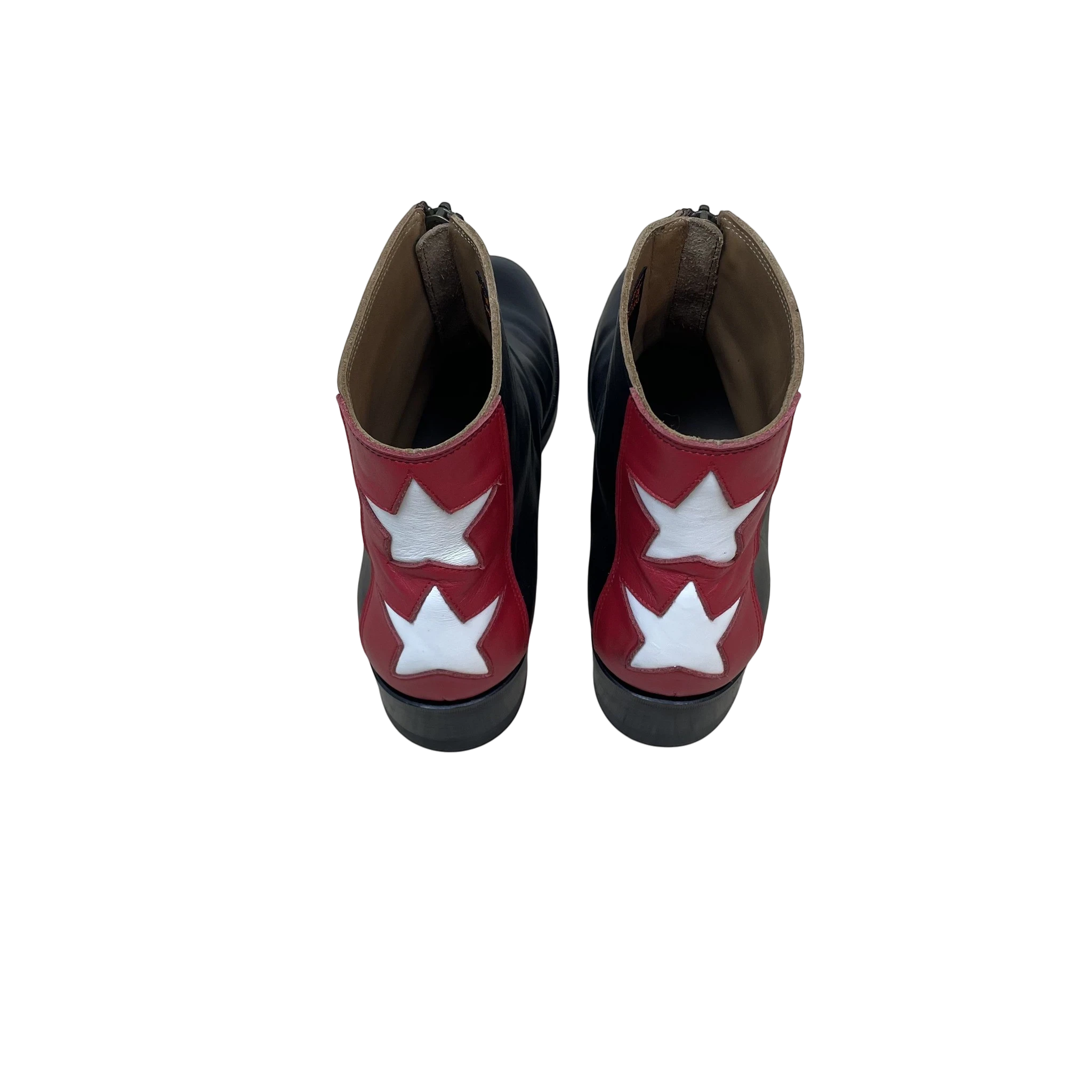 Kapital Cafe Frisco Zip-Up Leather Boots Black/Red (Fits US11-12) thumbnail 3